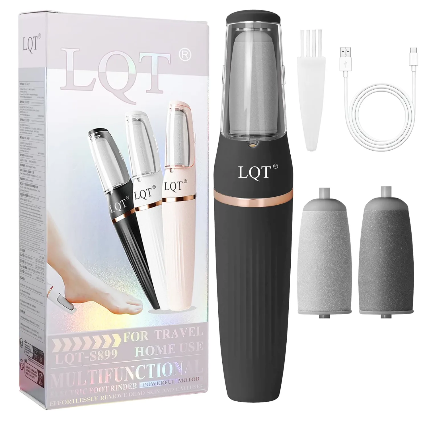 Electric Foot File – Quickly Removes Cracked Heels & Hard Calluses, Rechargeable Pedicure Kit Transforms Rough Feet into Smooth, Sandal-Ready Skin in Minutes