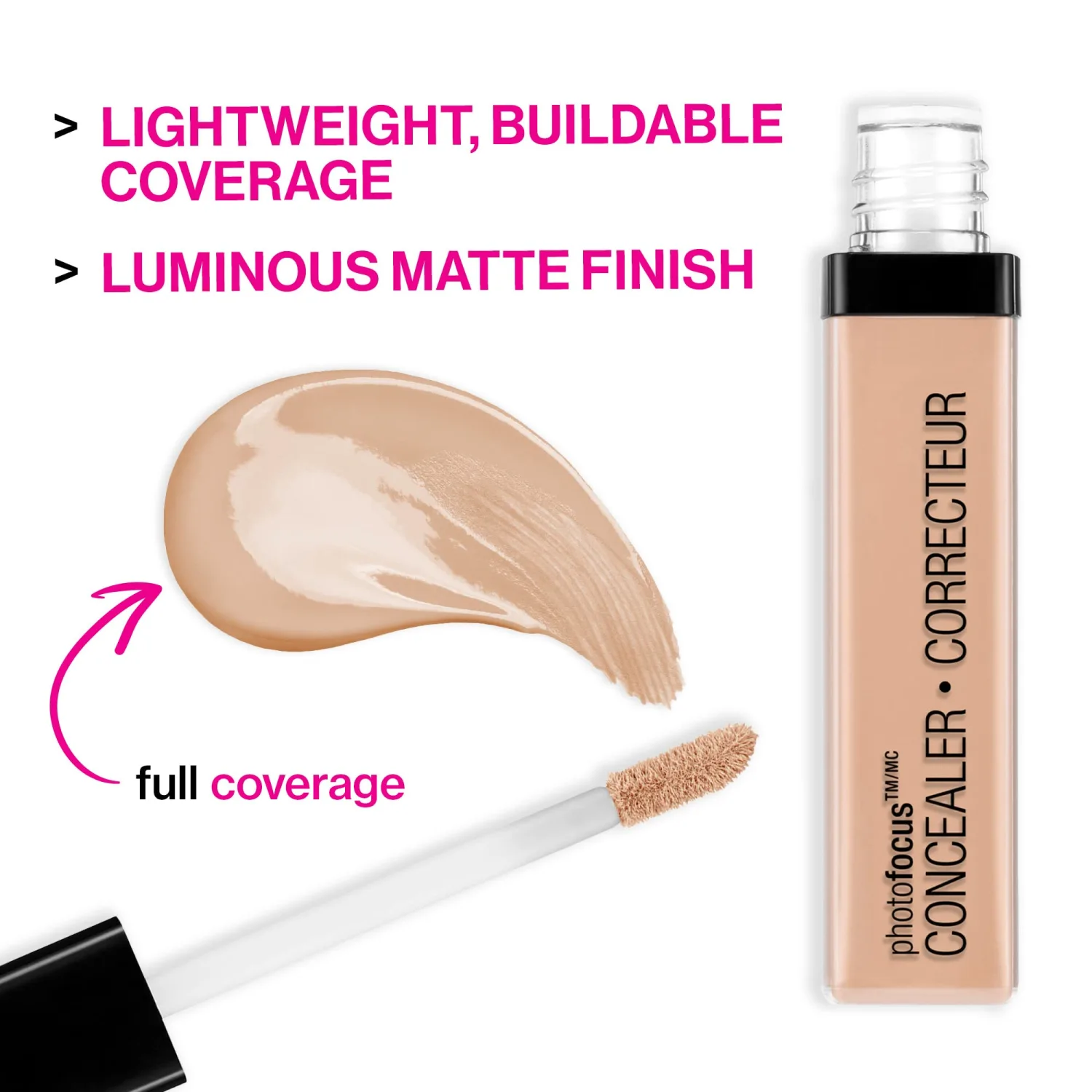 wet n wild Photo Focus Concealer, Light Honey, Under Eyes, Makeup, Blemish, Full Coverage, Lightweight