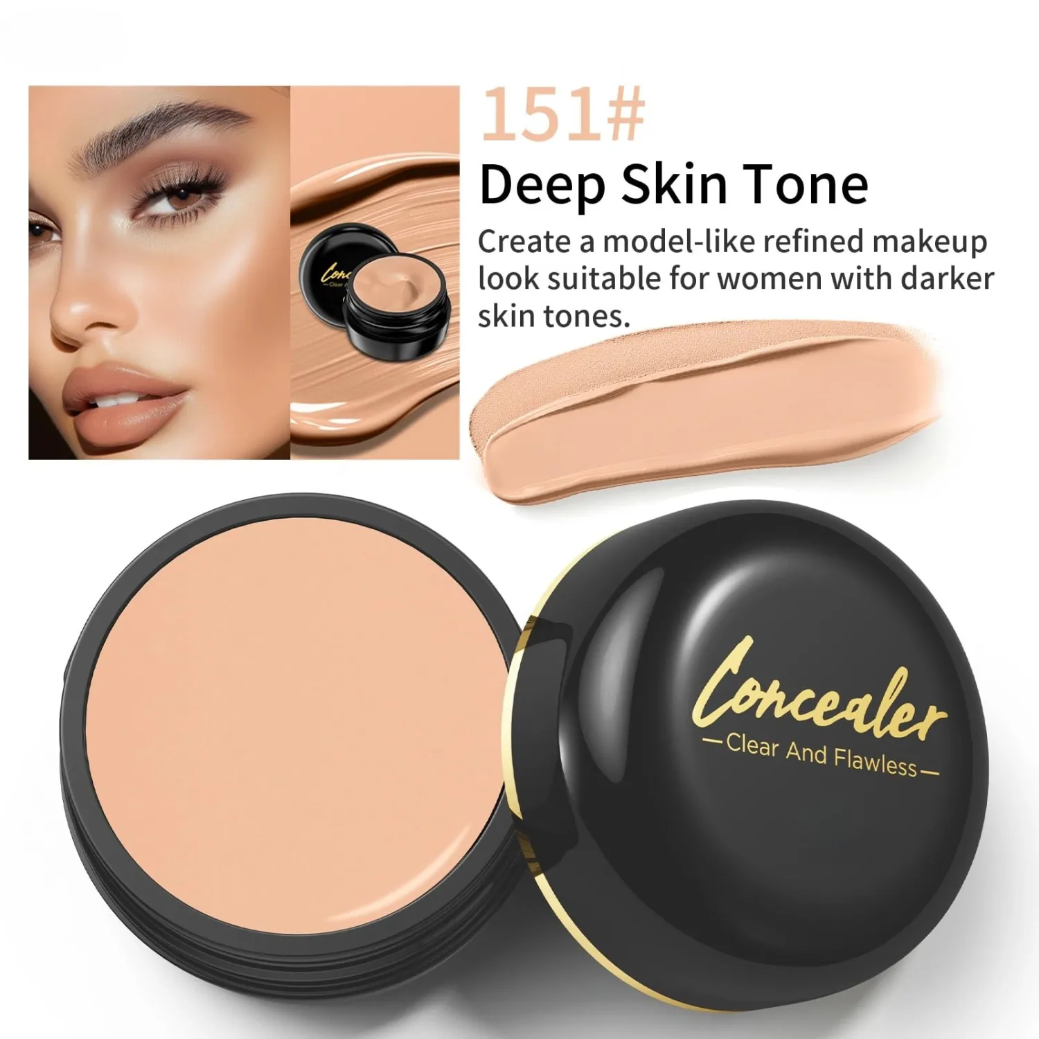 Color Correcting Makeup Base, Face Foundation with Tinted Moisturizer, Medium Coverage Liquid Foundation That Evens Tone, Reduces Dark Spots & Moisturizes Dry Skin (151#)