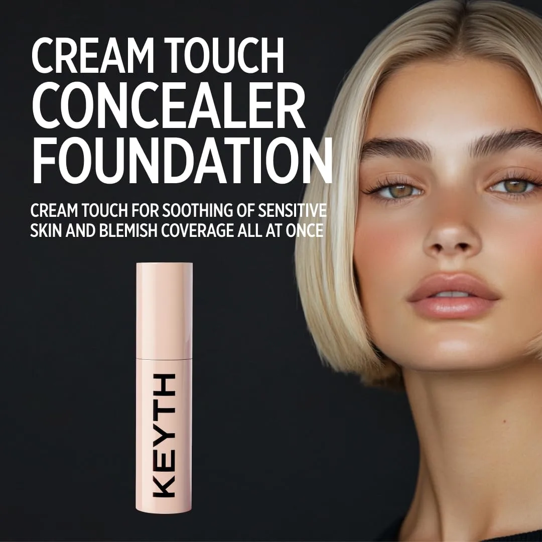 KEYTH CREAM TOUCH CONCEALER #02 (15ML, 0.50 FL.OZ.) / Imperfections Coverage, Lightweight, Skin-comforting, Dreamy Skin, Mild Formula, Triple CICA