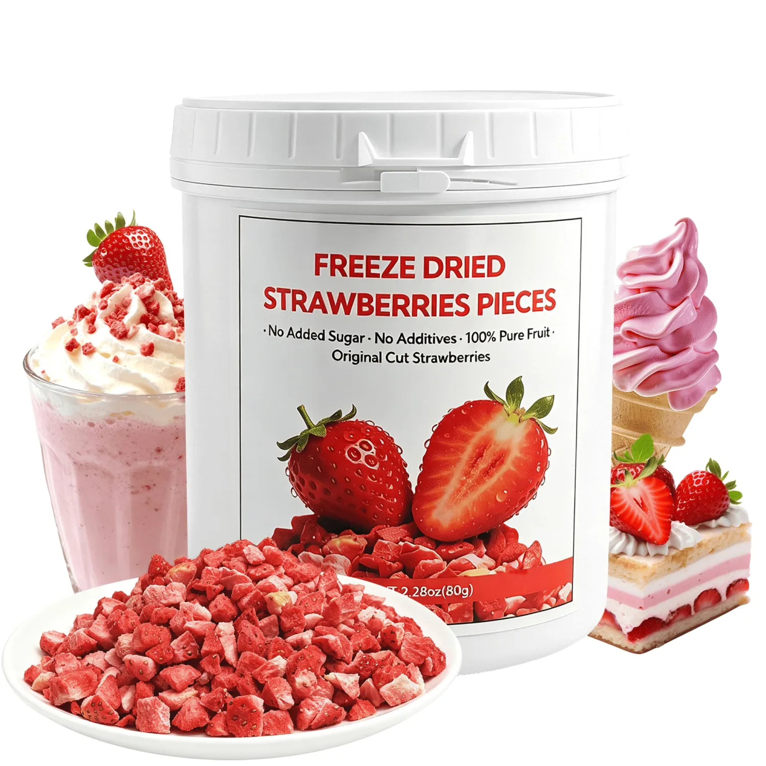 Freeze Dried Strawberries frozen fruit for Baking and Smoothies