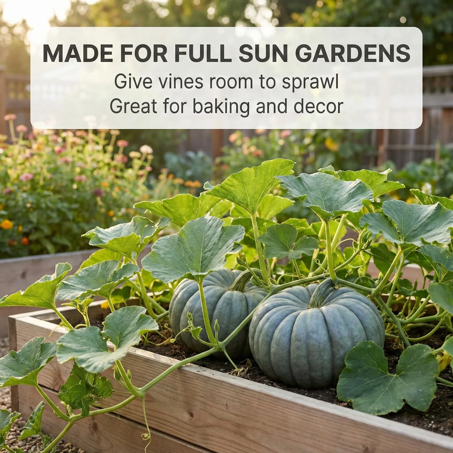 25 Jarrahdale Pumpkin Seeds for Planting - Heirloom Blue-Grey Pumpkin, Non-GMO, USA Grown - Cucurbita Maxima for Pies, Soups, Roasting & Fall Decor