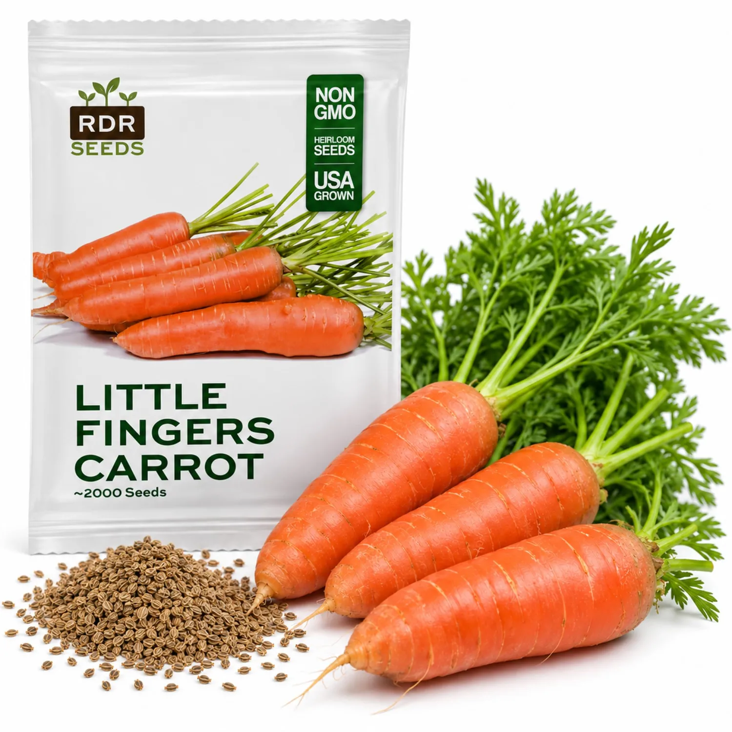 2,000 Baby Carrot Seeds for Planting - Heirloom, Little Fingers