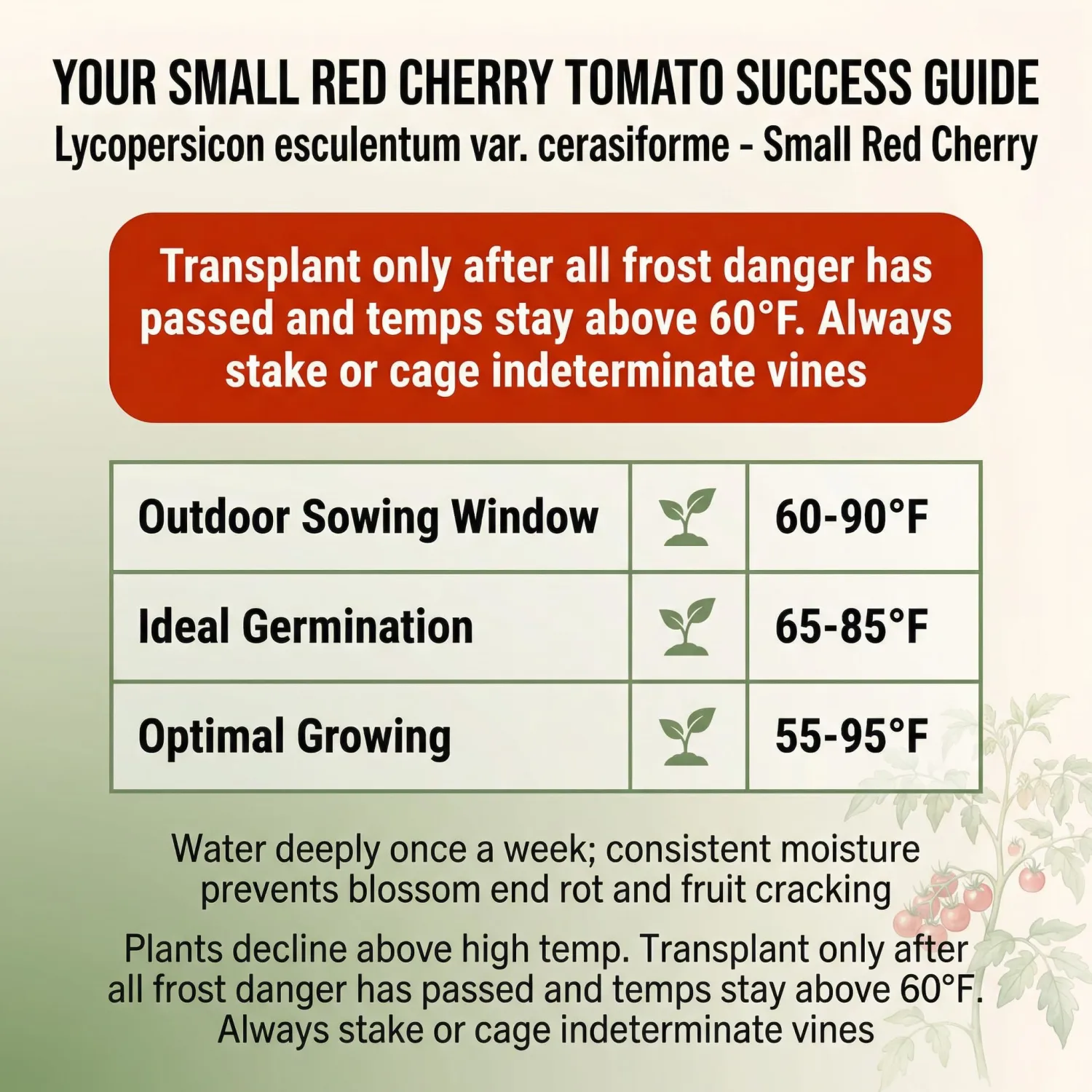 300 Small Red Cherry Tomato Seeds for Planting - Sweet Bite-Size Heirloom Indeterminate, Non-GMO, USA Grown by RDR Seeds