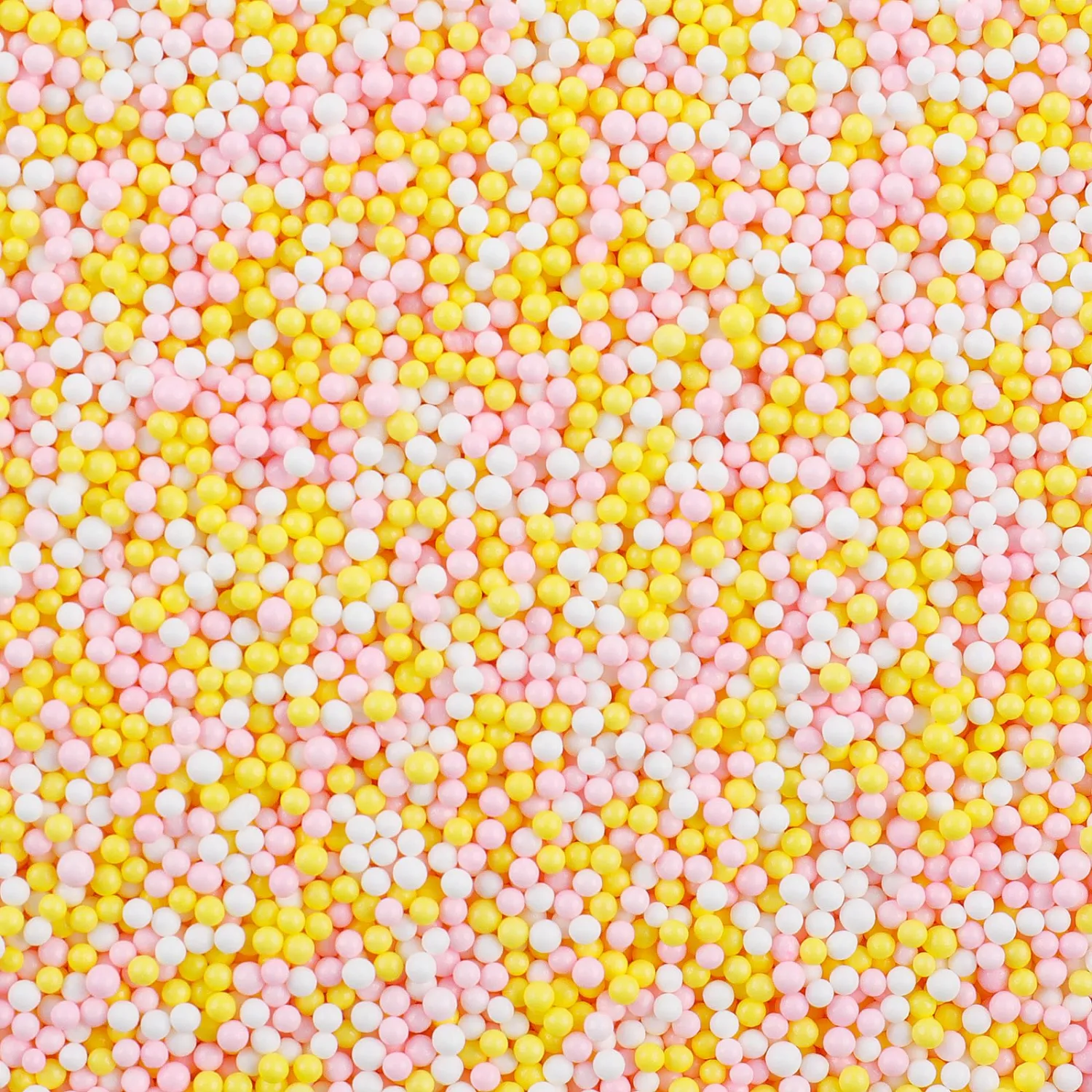 Yellow Pink White Nonpareils Sprinkles - 4.6oz Edible 2mm Pearl Sprinkles