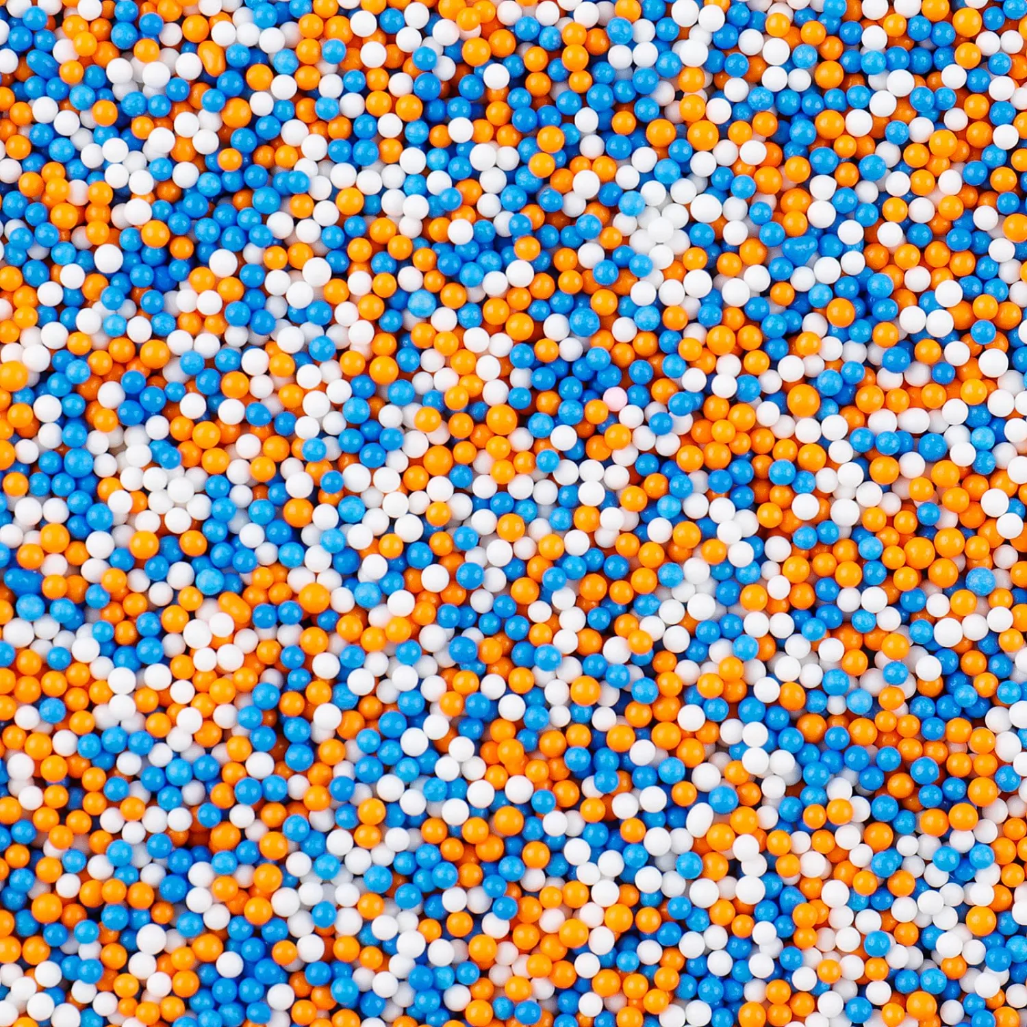 Blue Orange White Nonpareils Sprinkles - 4.6oz Edible 2mm Pearl Sprinkles