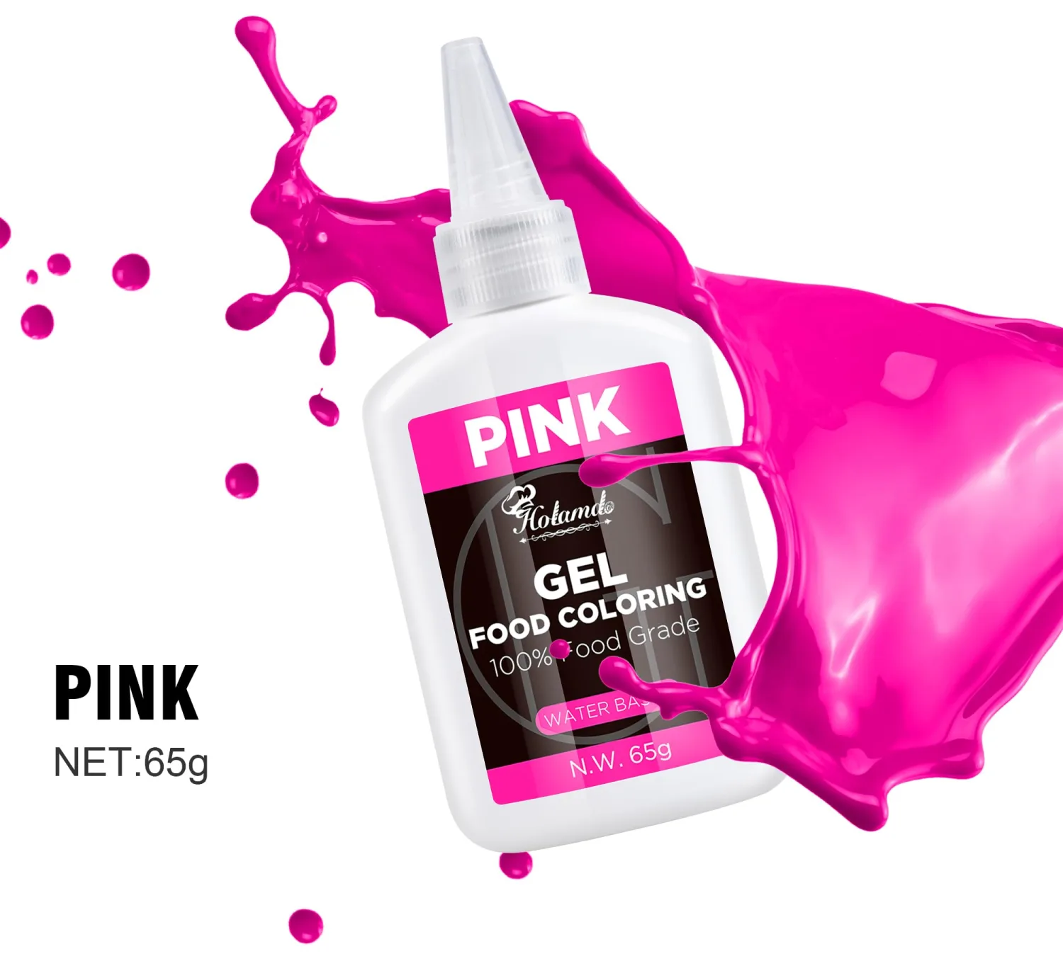 Pink Gel Food Coloring Set,65mlx2 Food Grade Gel Based Food Dye for Baking