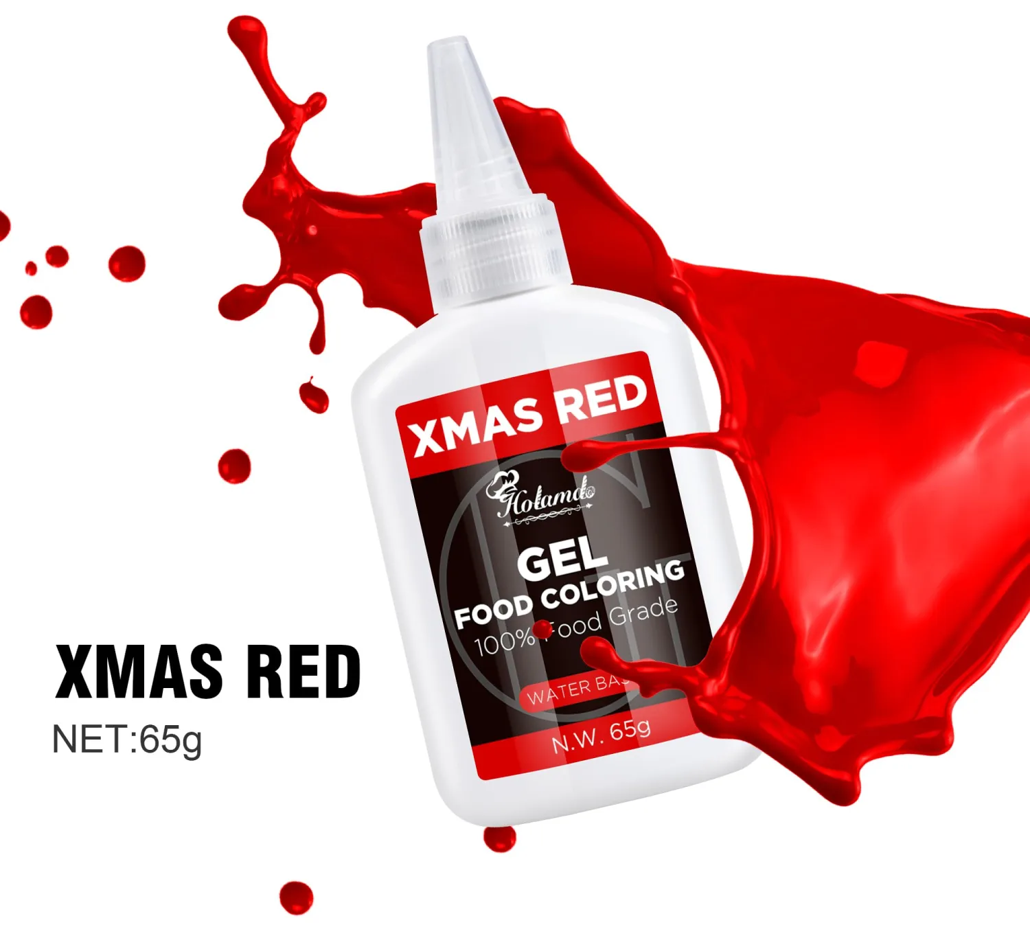 Xmas Red Gel Food Coloring,65mlx2 Food Grade Gel Based Food Dye for Baking