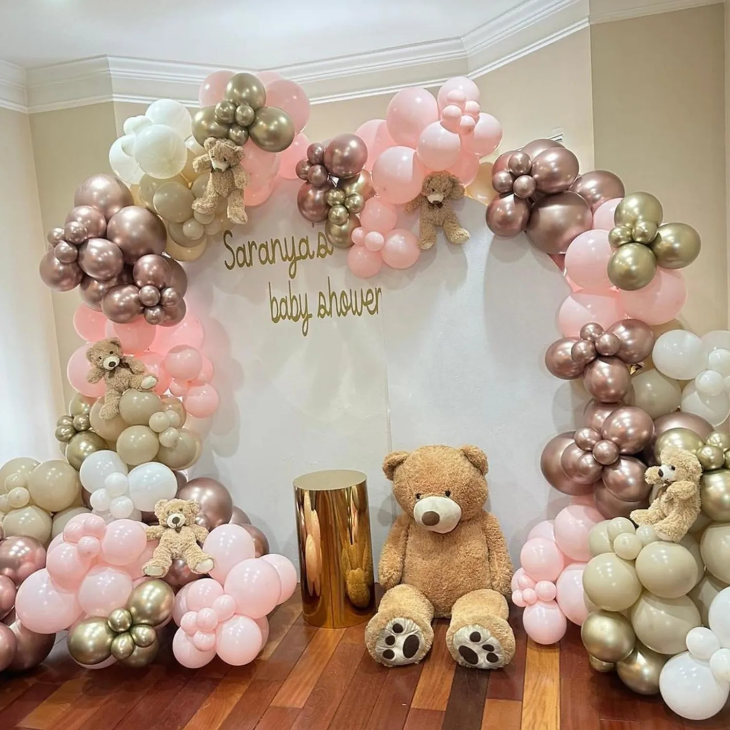Dusty Pink White Balloons Pale Pink Beige Gold Balloon 12inch Metallic Champagne Balloons Girls Women Birthday Party Decorations Ivory Latex Helium Balloon for Arch Boho Bridal Baby Shower Christening
