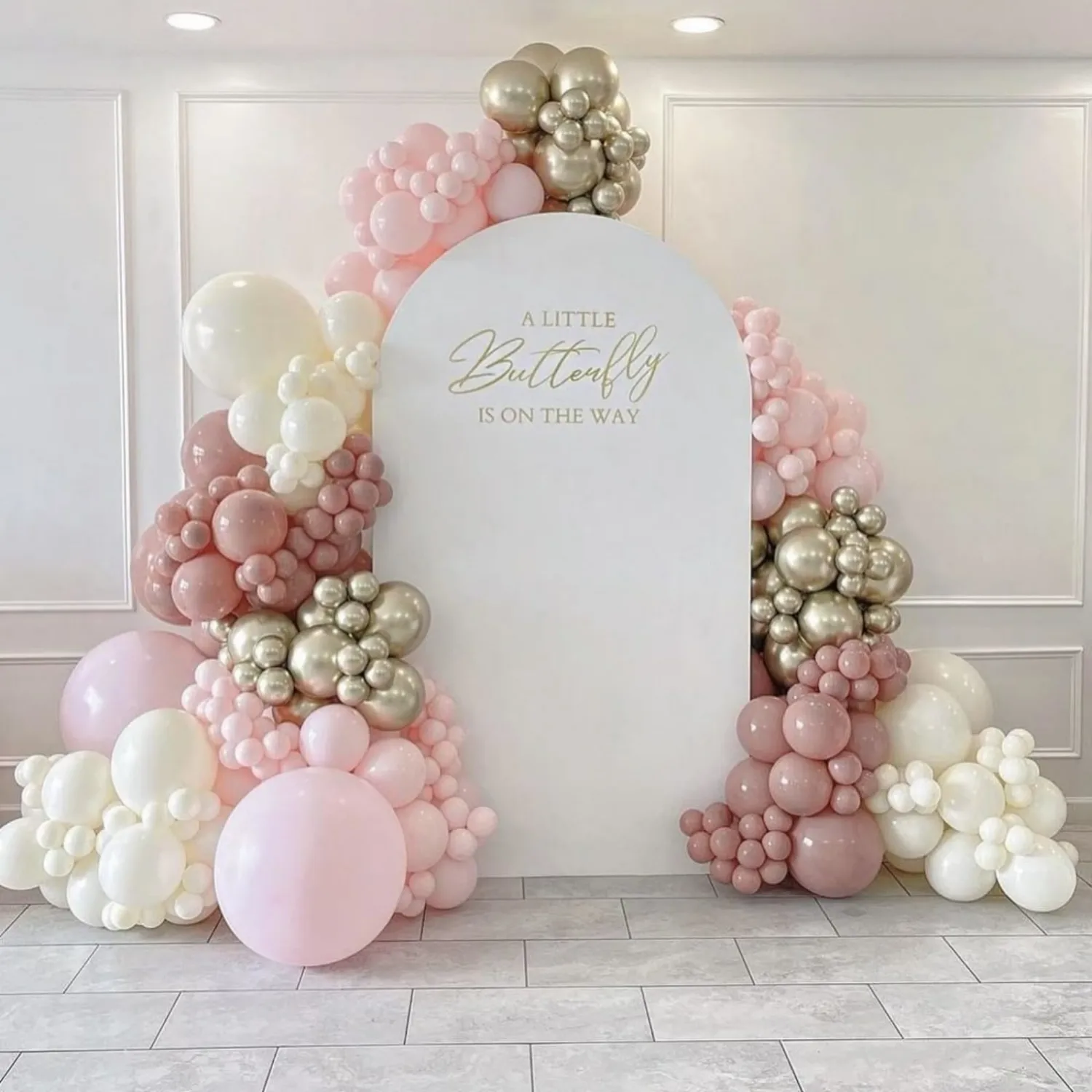 Dusty Pink White Balloons Pale Pink Beige Gold Balloon 12inch Metallic Champagne Balloons Girls Women Birthday Party Decorations Ivory Latex Helium Balloon for Arch Boho Bridal Baby Shower Christening