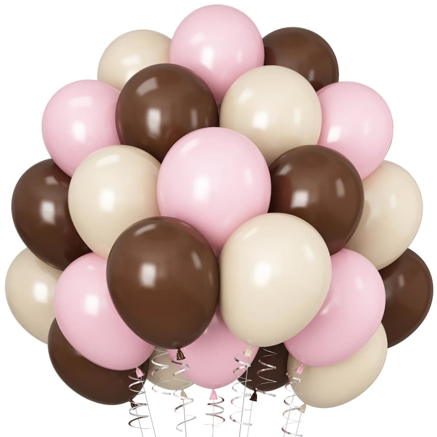 Pink Brown Balloons Coffee Brown Beige Balloon Bear Birthday Baby Shower
