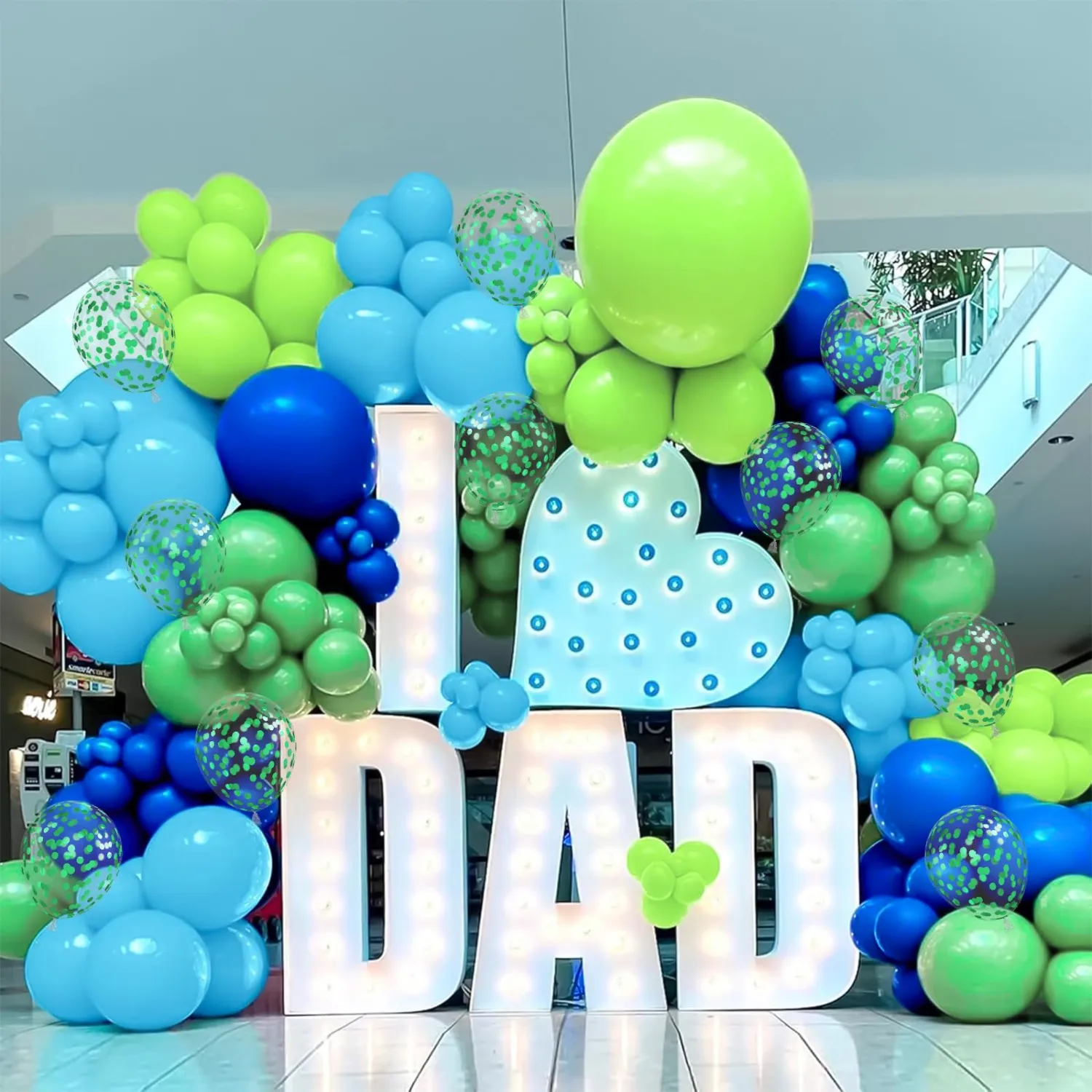 Blue Green Balloons 12INCH Football Video Game Birthday Party Decoration