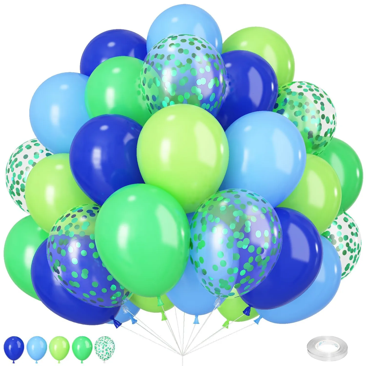 Blue Green Balloons 12INCH Football Video Game Birthday Party Decoration