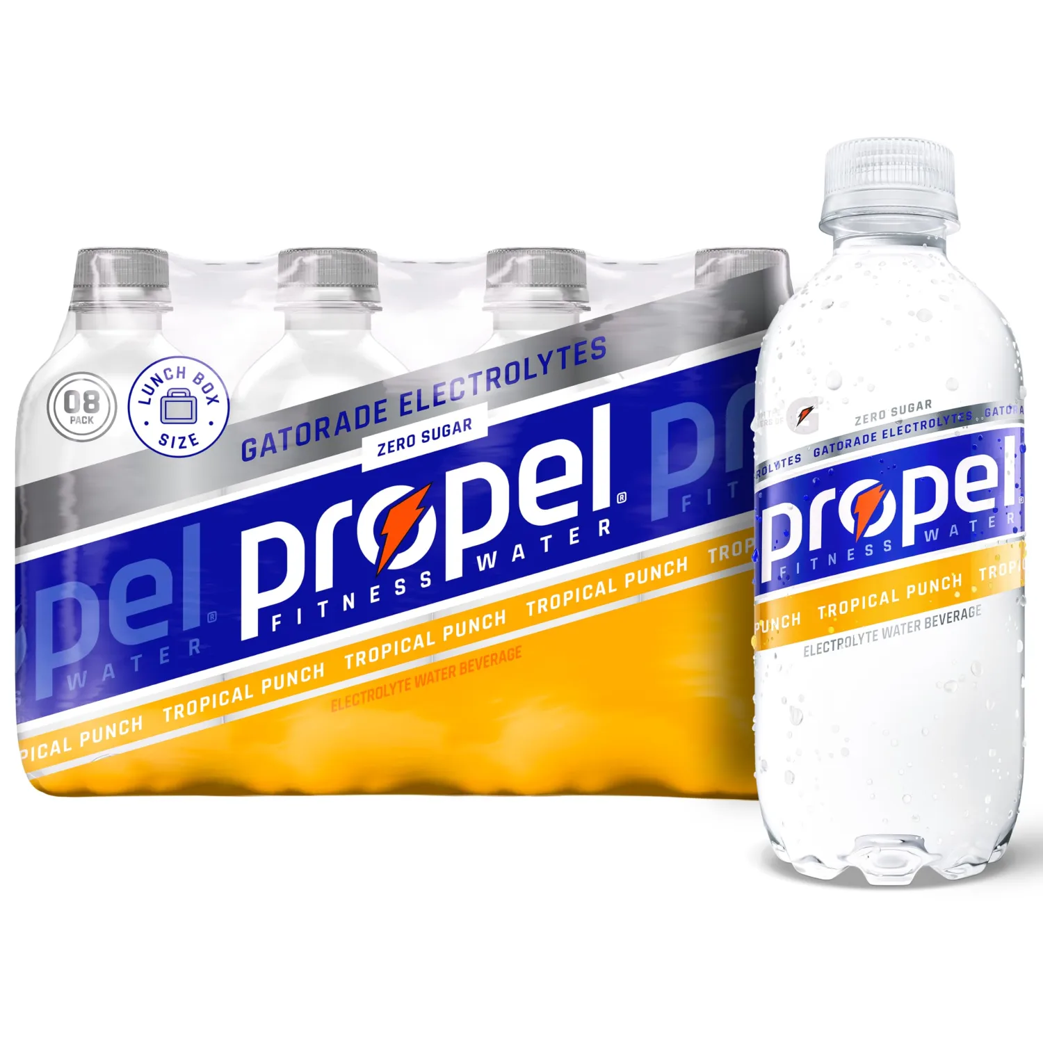 Propel Electrolyte Water, Tropical Punch, 12 fl oz Bottles, (8 Pack)