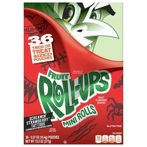 Fruit Roll-Ups Mini Rolls Screamin Strawberry Snacks, 36 ct, 13.3 oz