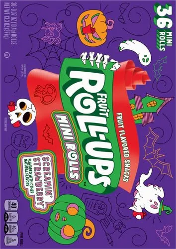 Fruit Roll-Ups Mini Rolls Screamin Strawberry Snacks, 36 ct, 13.3 oz