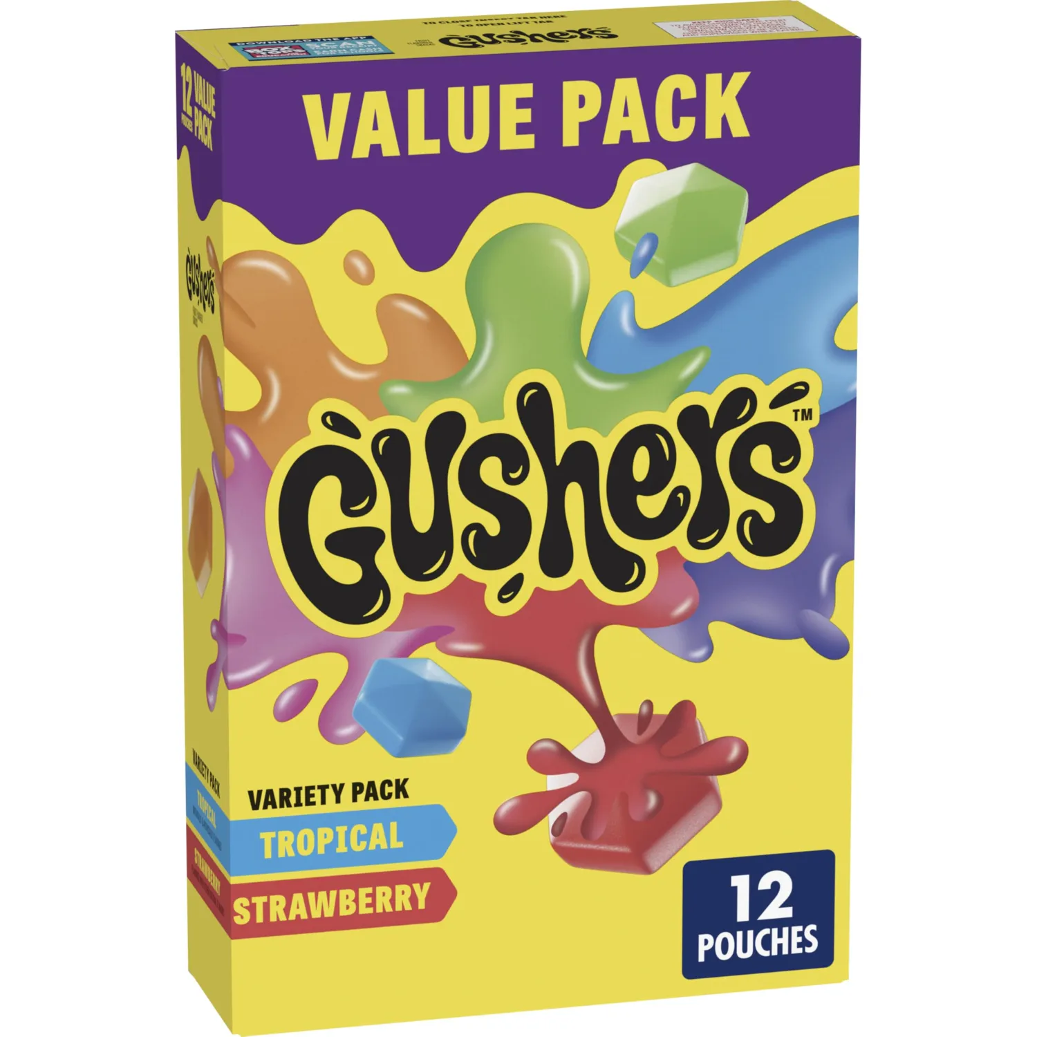 Gushers Strawberry and Tropical Fruit Flavored Snacks, 12 ct