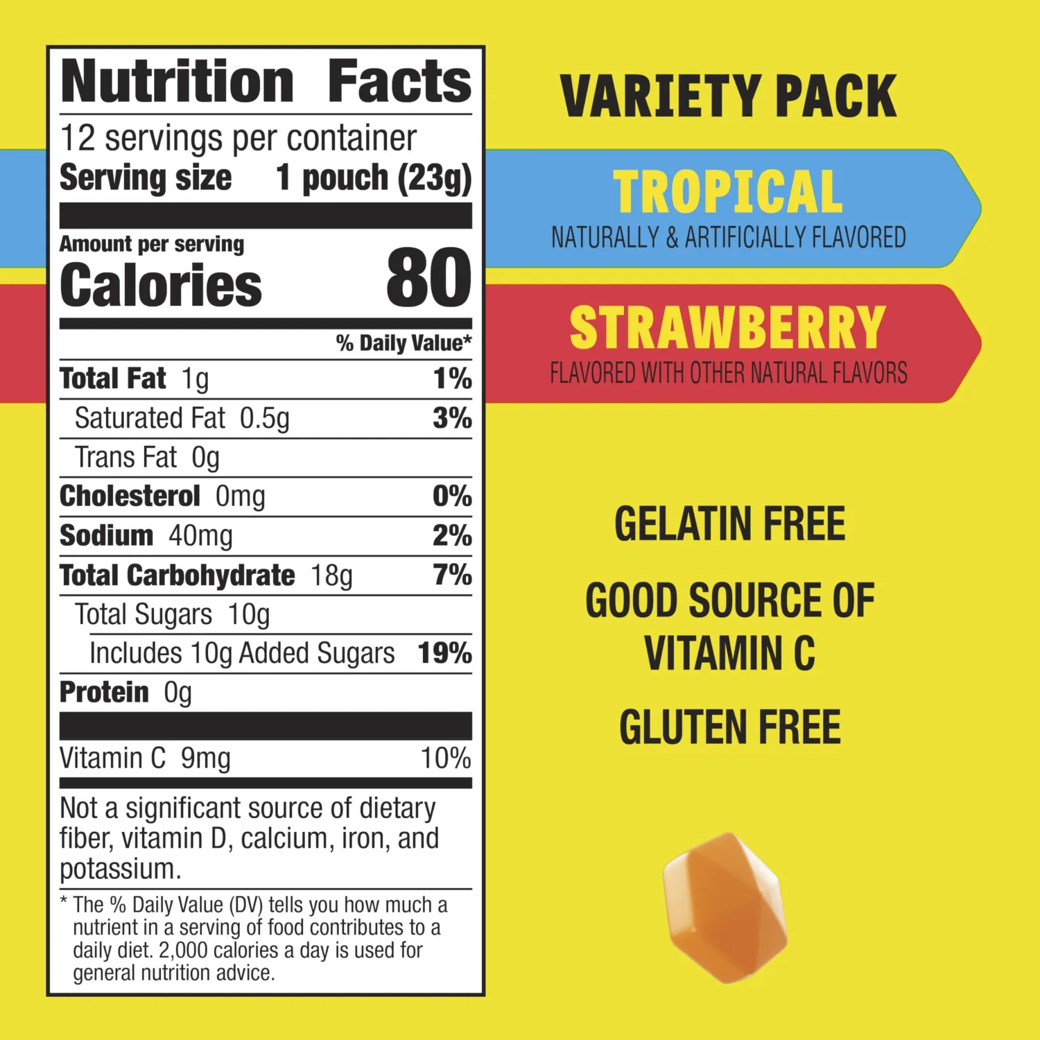 Gushers Strawberry and Tropical Fruit Flavored Snacks, 12 ct