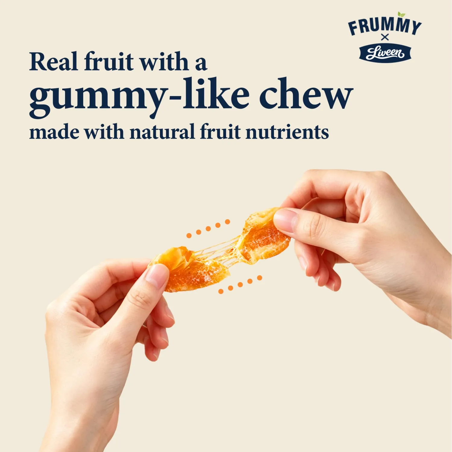 LIVEEN FRUMMY Mandarin Orange Fruit Gummies, Real Fruit Snack, Vegan, 2.5oz