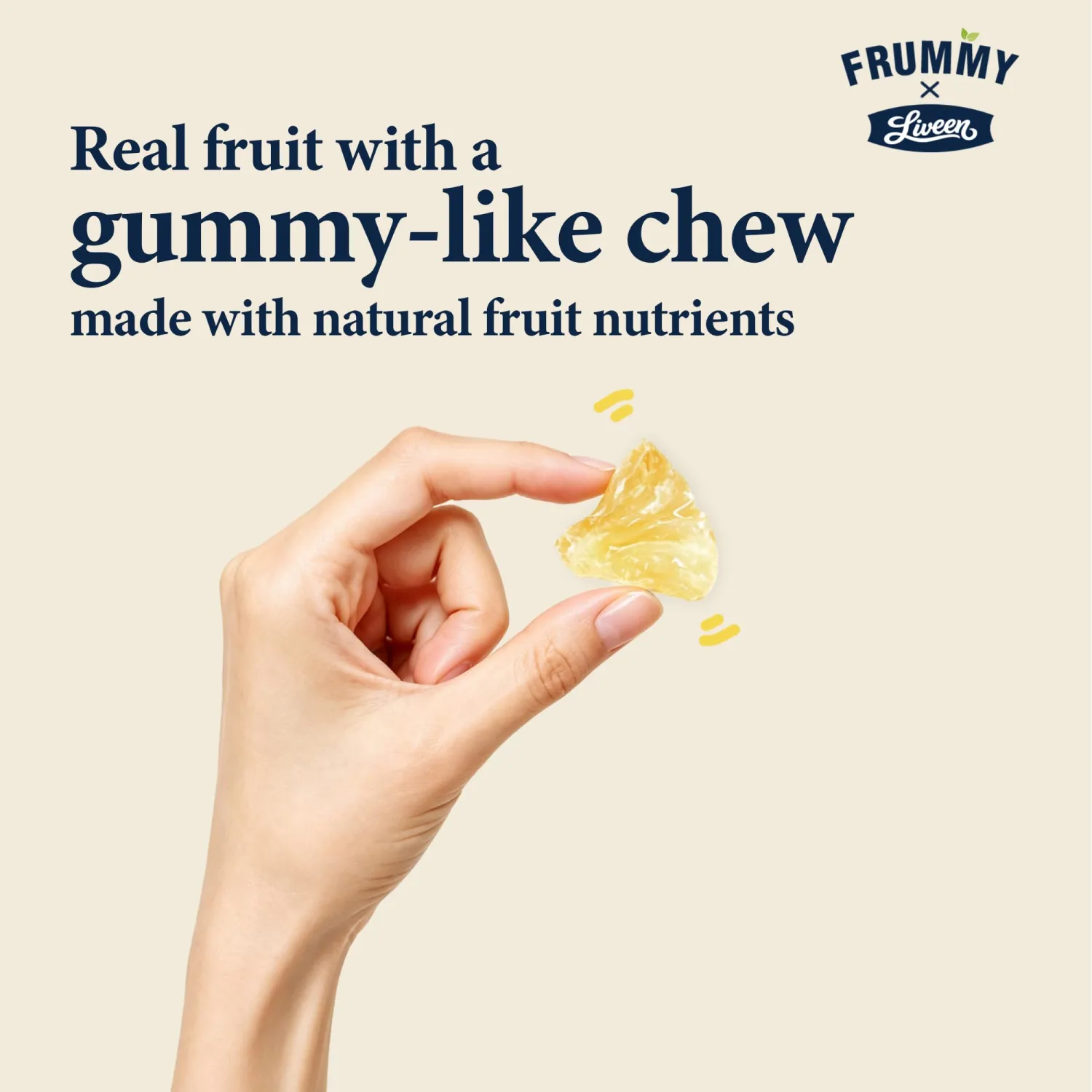 LIVEEN FRUMMY Pineapple Fruit Gummies, Real Fruit Snack, Vegan, 3.5oz