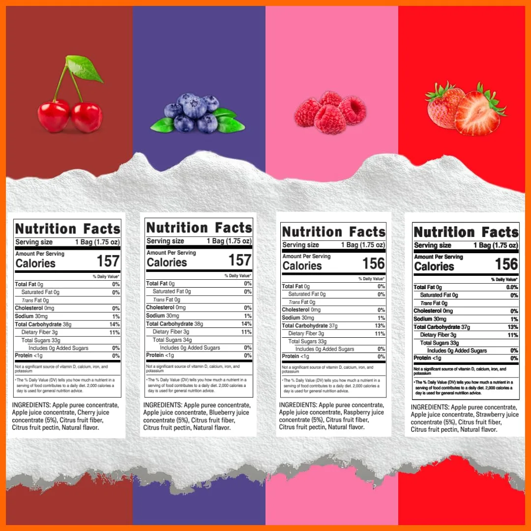 Kravy Fruit Strips – Real Fruit Snack Strips, No Added Sugar, Kosher, No Artificial Colors or Preservatives, Gluten-Free, On-the-Go Snack, 6 Pack Fruit Snack