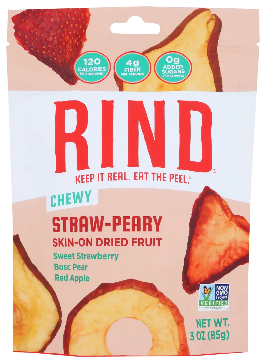 Rind, Fruit Snack Strawpeary Blend Apple Pear, 3 Ounce