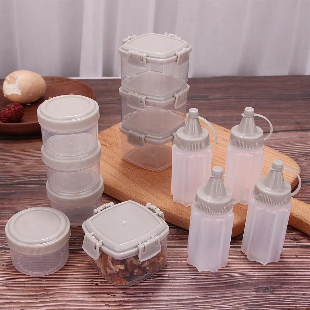 4pcs Mini Jam Squeeze Bottle Jar with Lid
