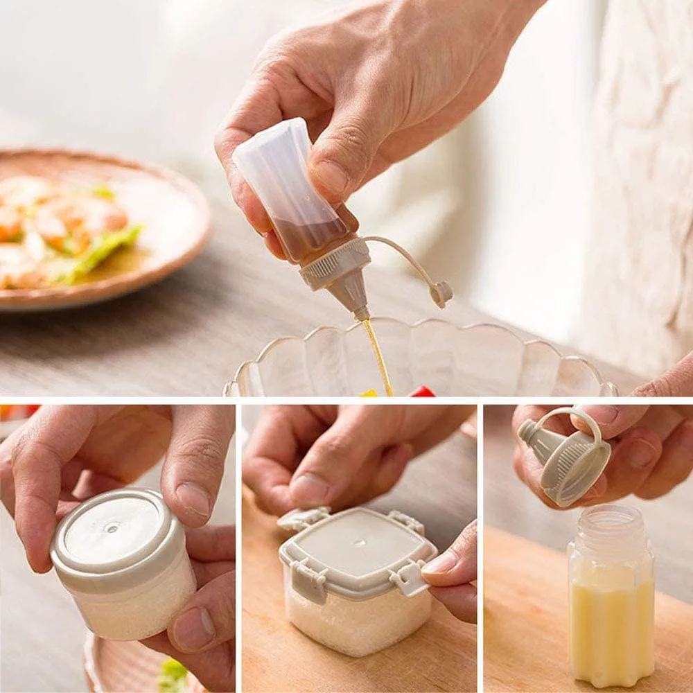 4pcs Mini Jam Squeeze Bottle Jar with Lid