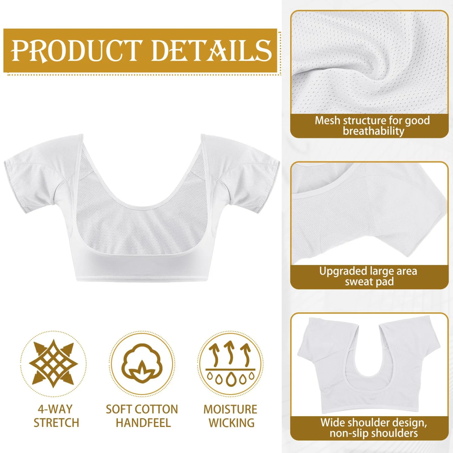 Zhanmai 3 Pcs Underarm Sweat Pad