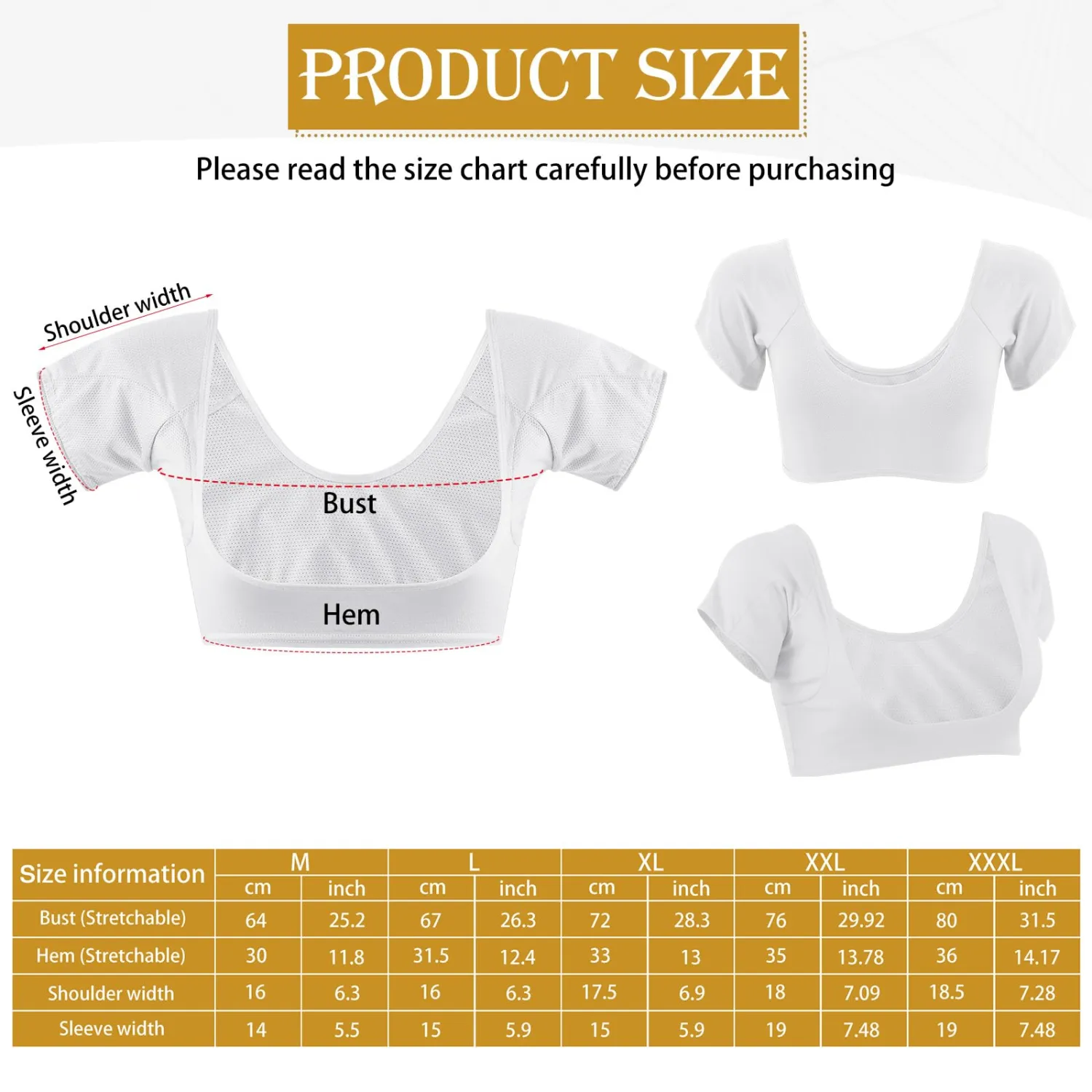 Zhanmai 3 Pcs Underarm Sweat Pad