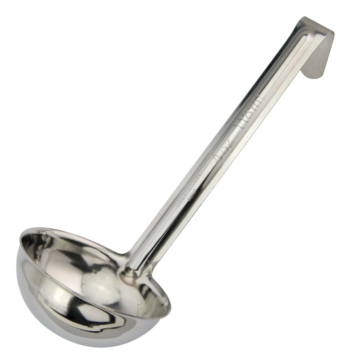 Winco 4 oz Red One Piece Stainless Steel Ladle