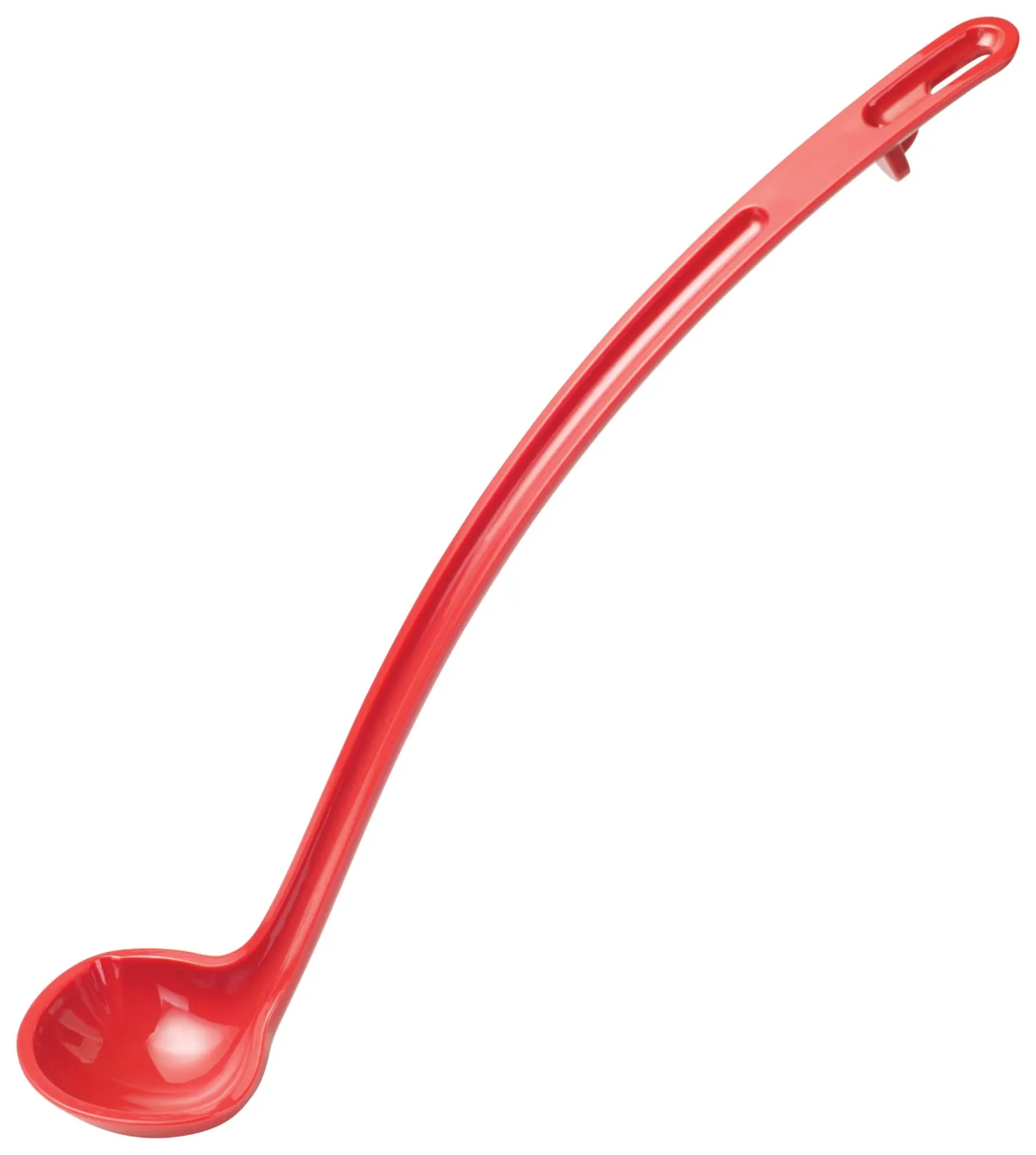 Winco 1 oz Red One Piece Dual Spout Plastic Ladle
