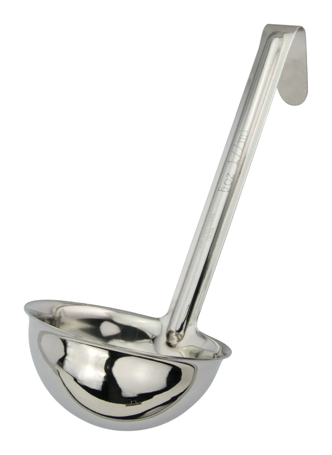 Winco 6 oz Red One Piece Stainless Steel Ladle