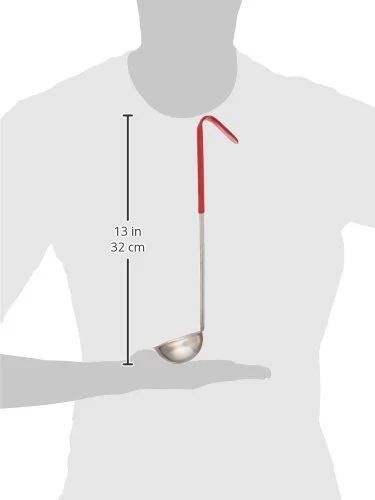 Winco Red Stainless Steel Ladle Handle, 2-Ounce, Medium