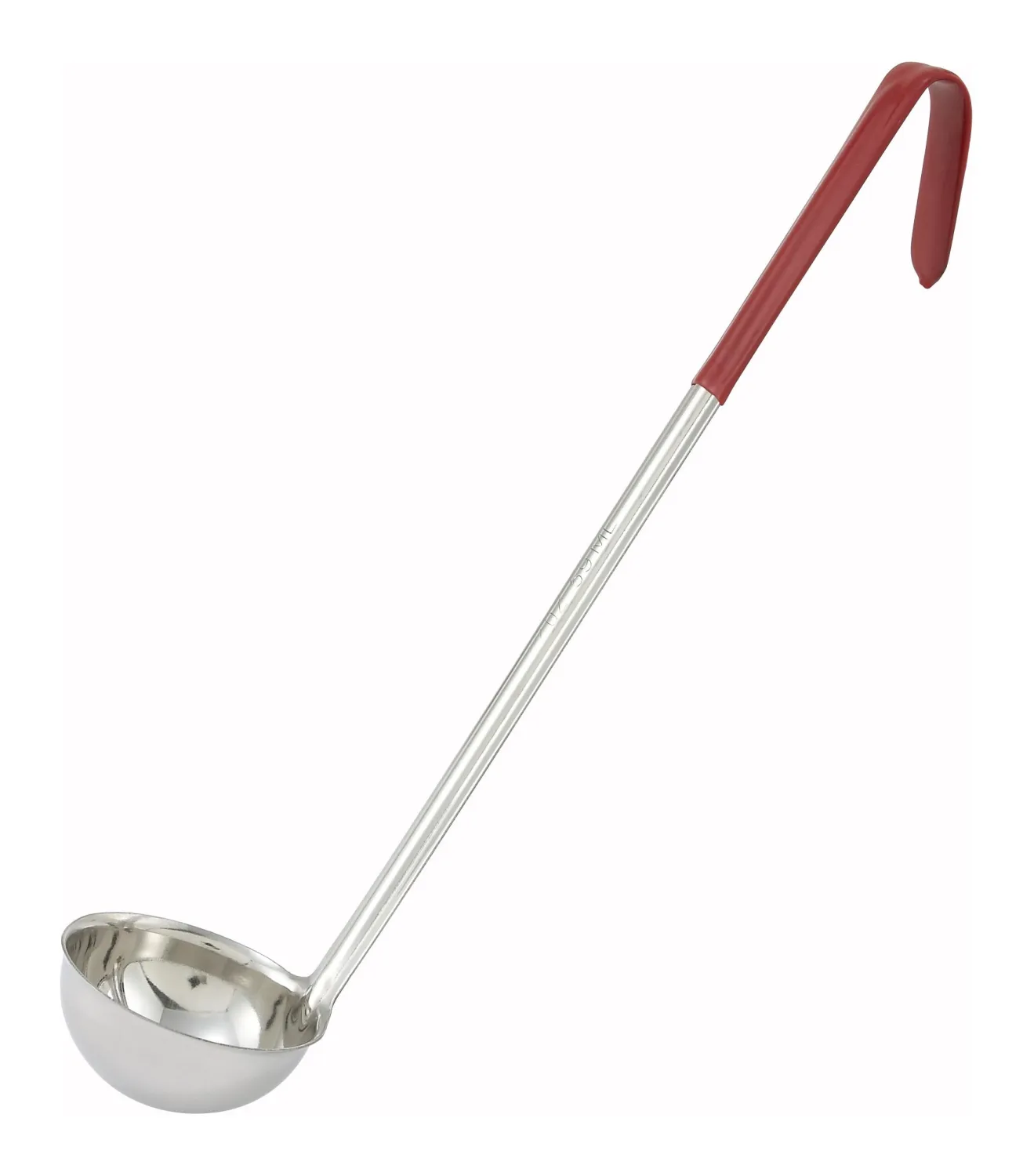 Winco Red Stainless Steel Ladle Handle, 2-Ounce, Medium