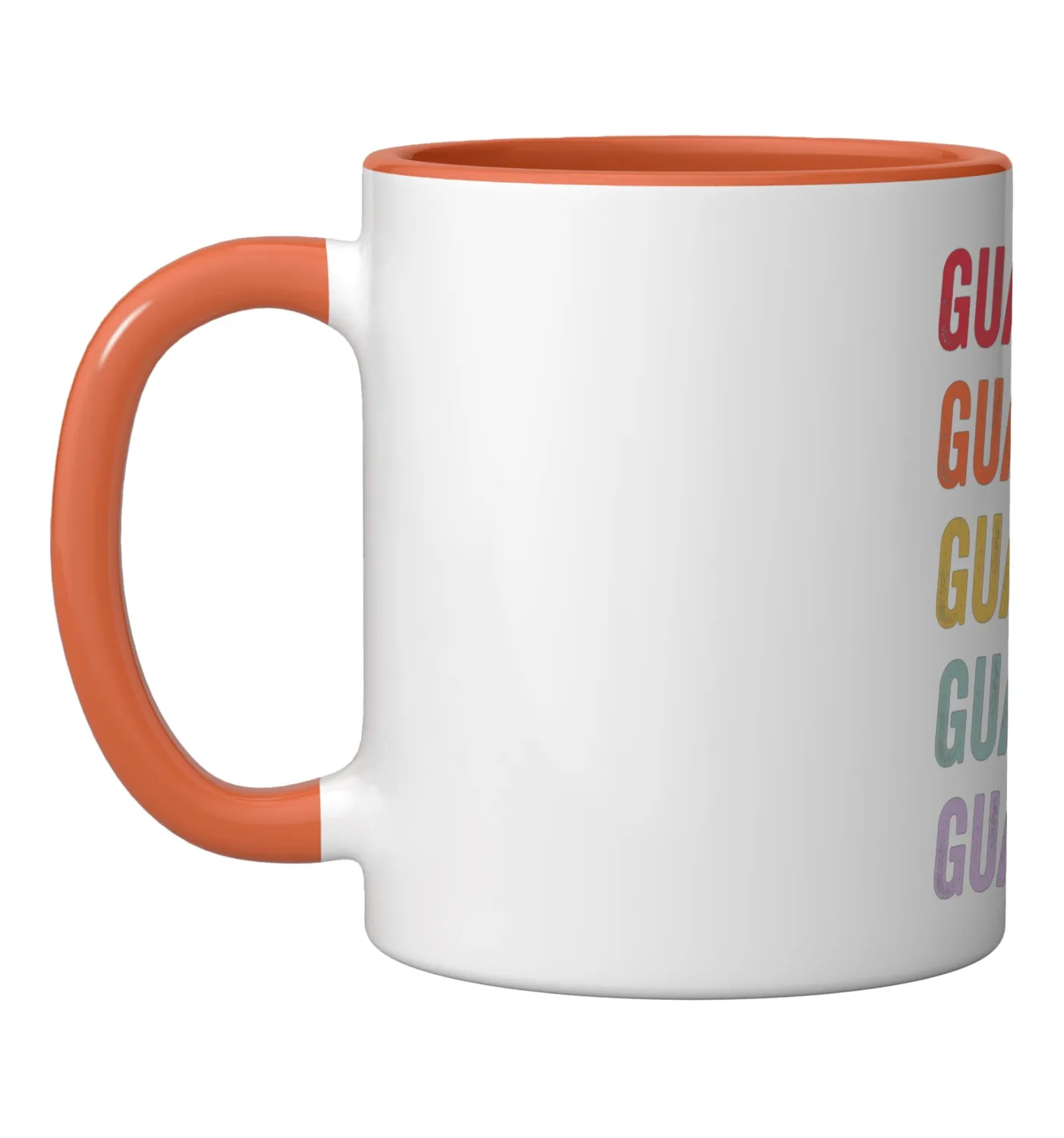 Guacamole Ceramic Mug, Orange/White