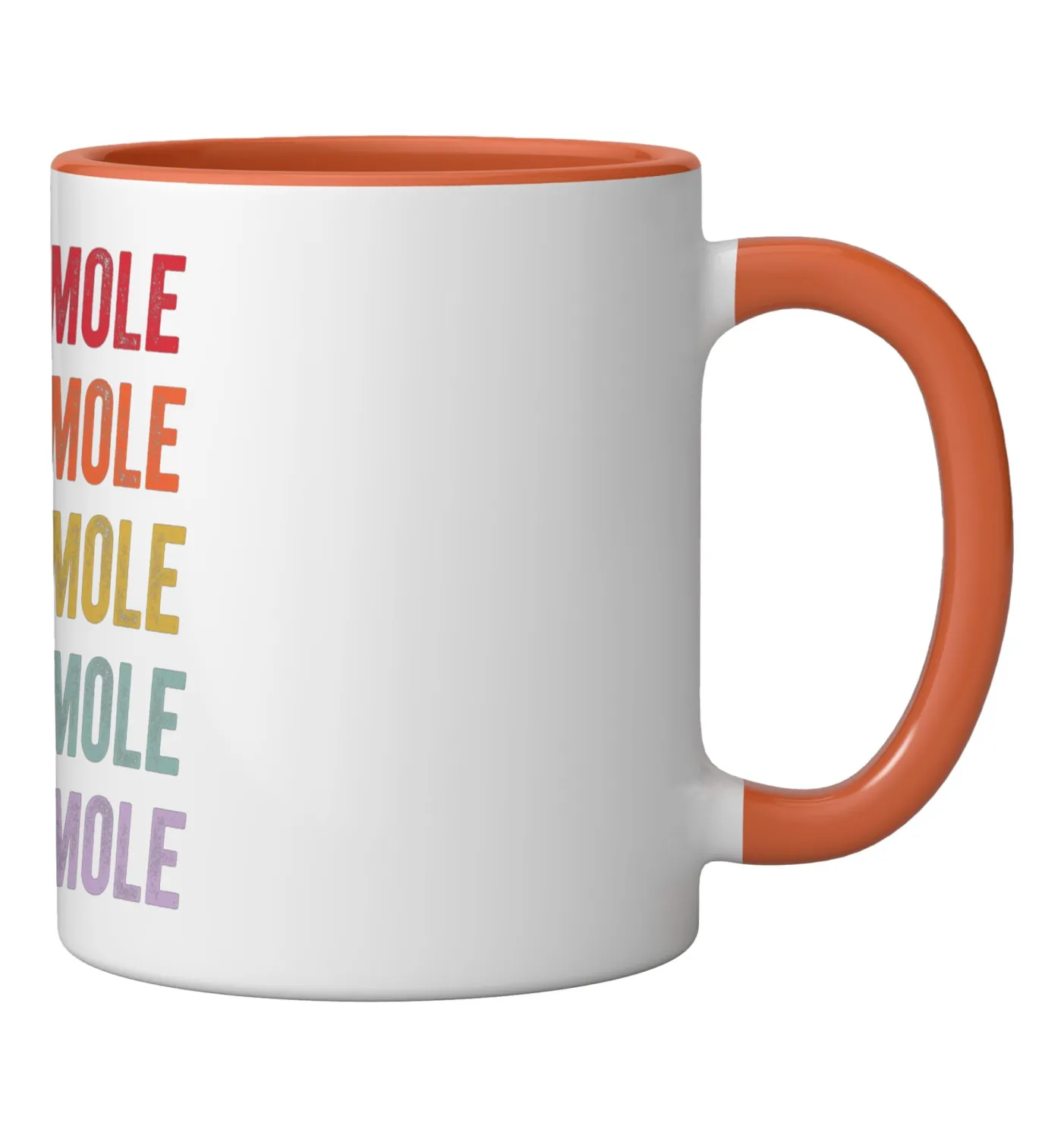 Guacamole Ceramic Mug, Orange/White