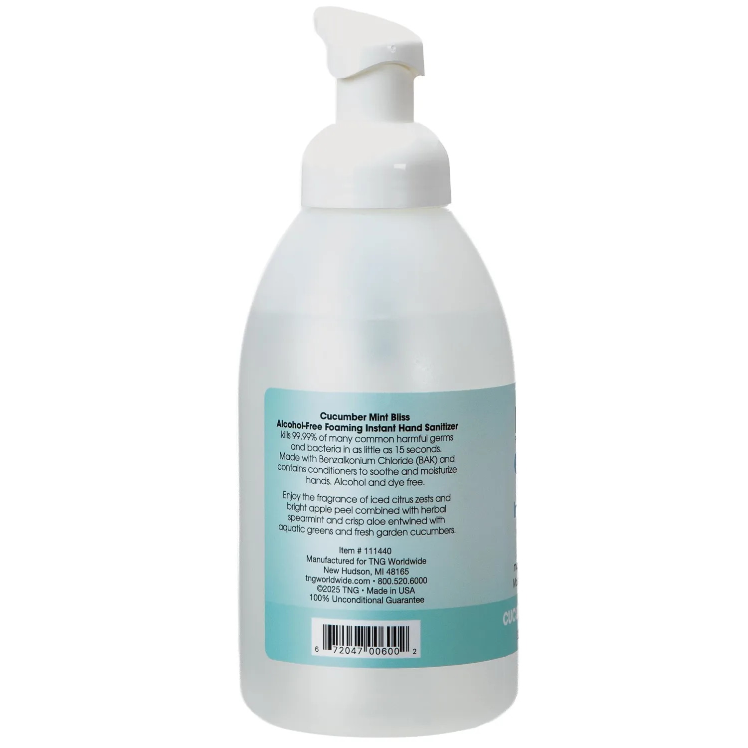 ForPro Foaming Instant Hand Sanitizer, 20oz, Cucumber Mint Bliss
