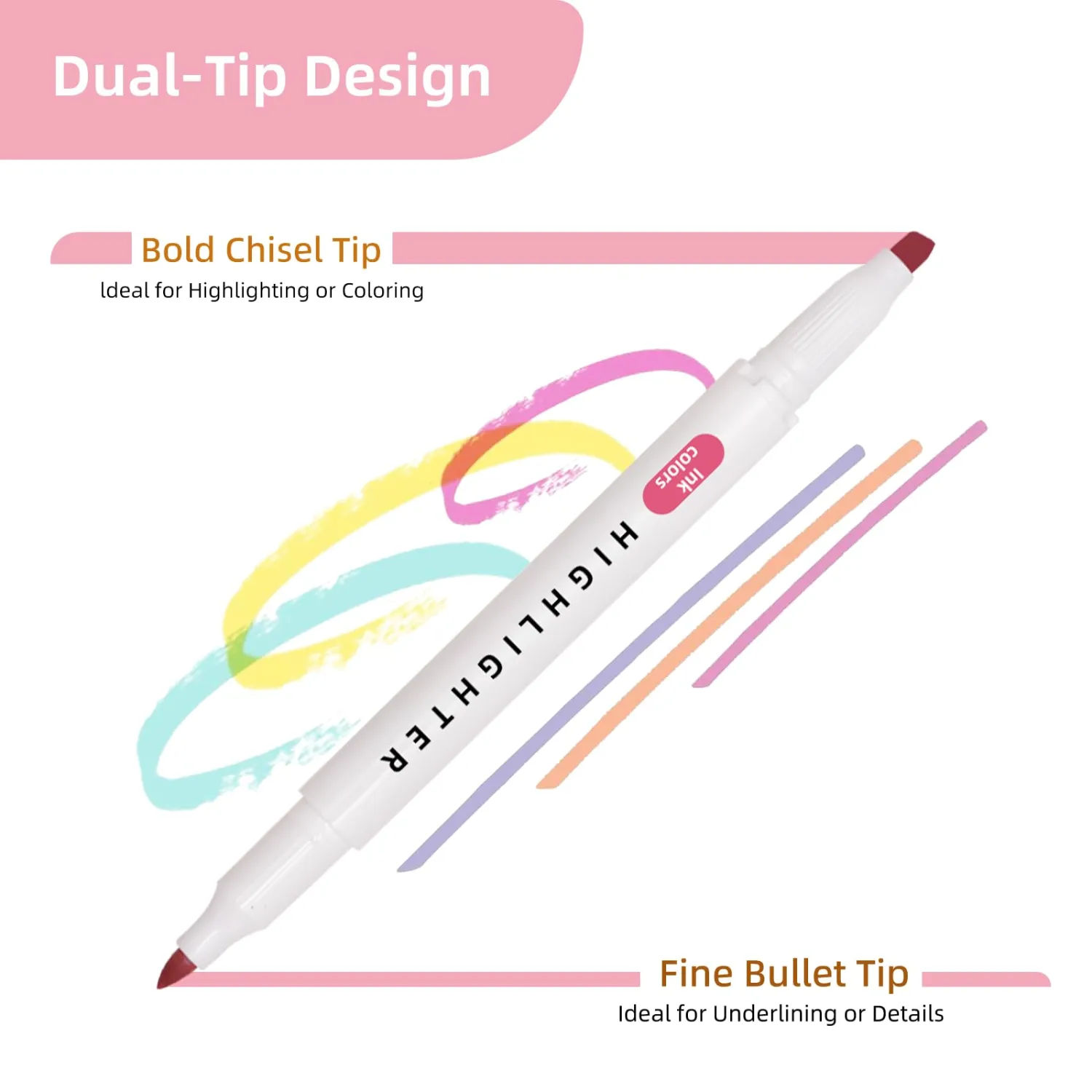 Pastel Highlighters Set, 8 Pack Highlighters Assorted Colors