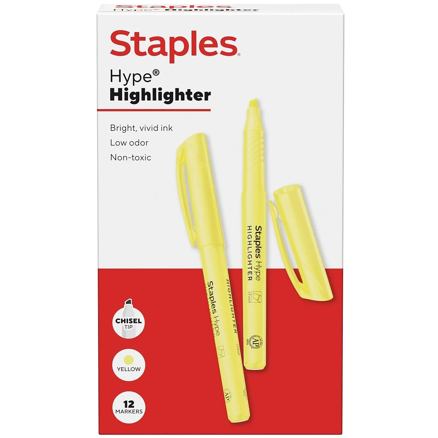 Staples Simply View 1-Inch Binder, Black, Round Ring, 12-Pack