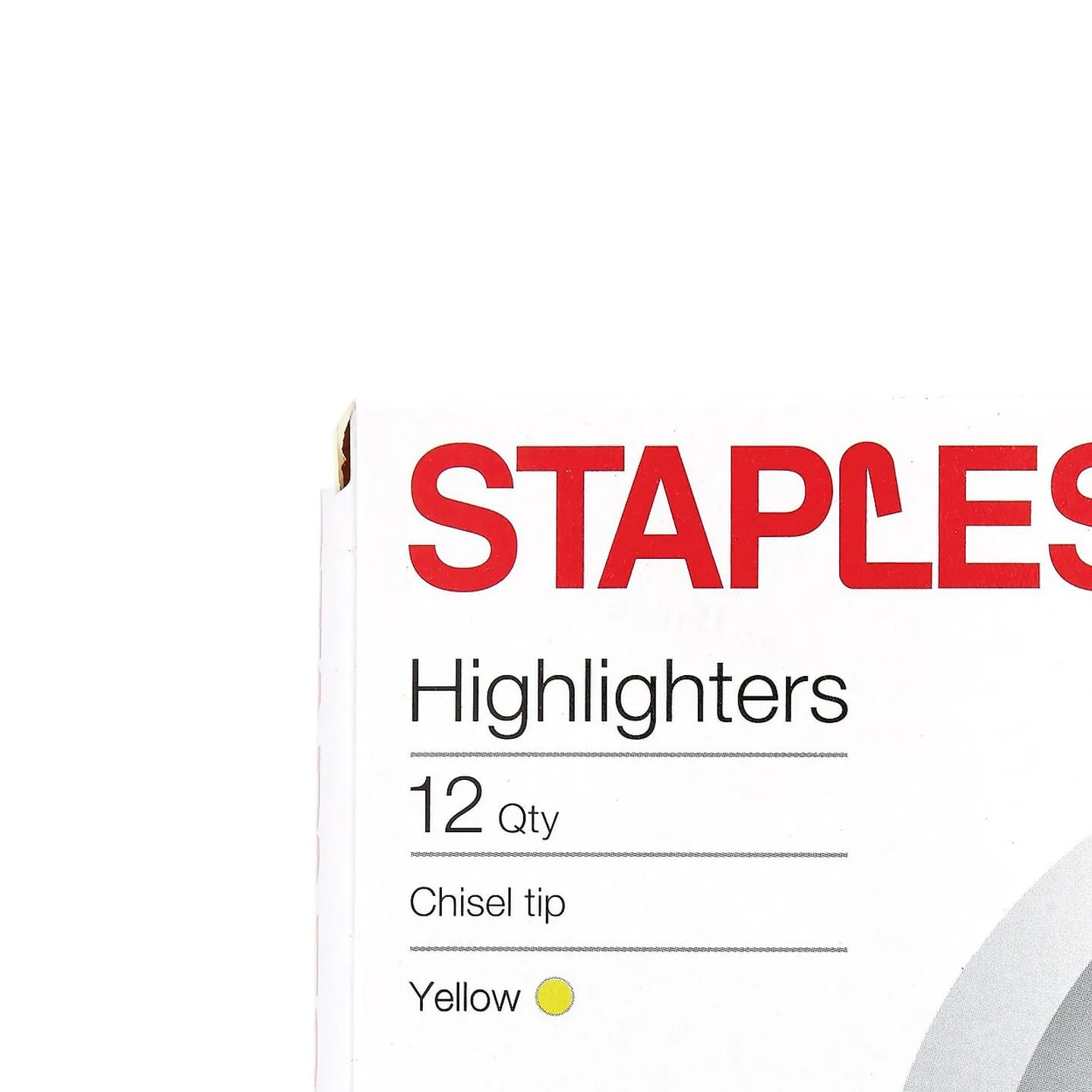Staples Hype Tank Highlighters, Chisel Tip, Yellow, 12-Pack