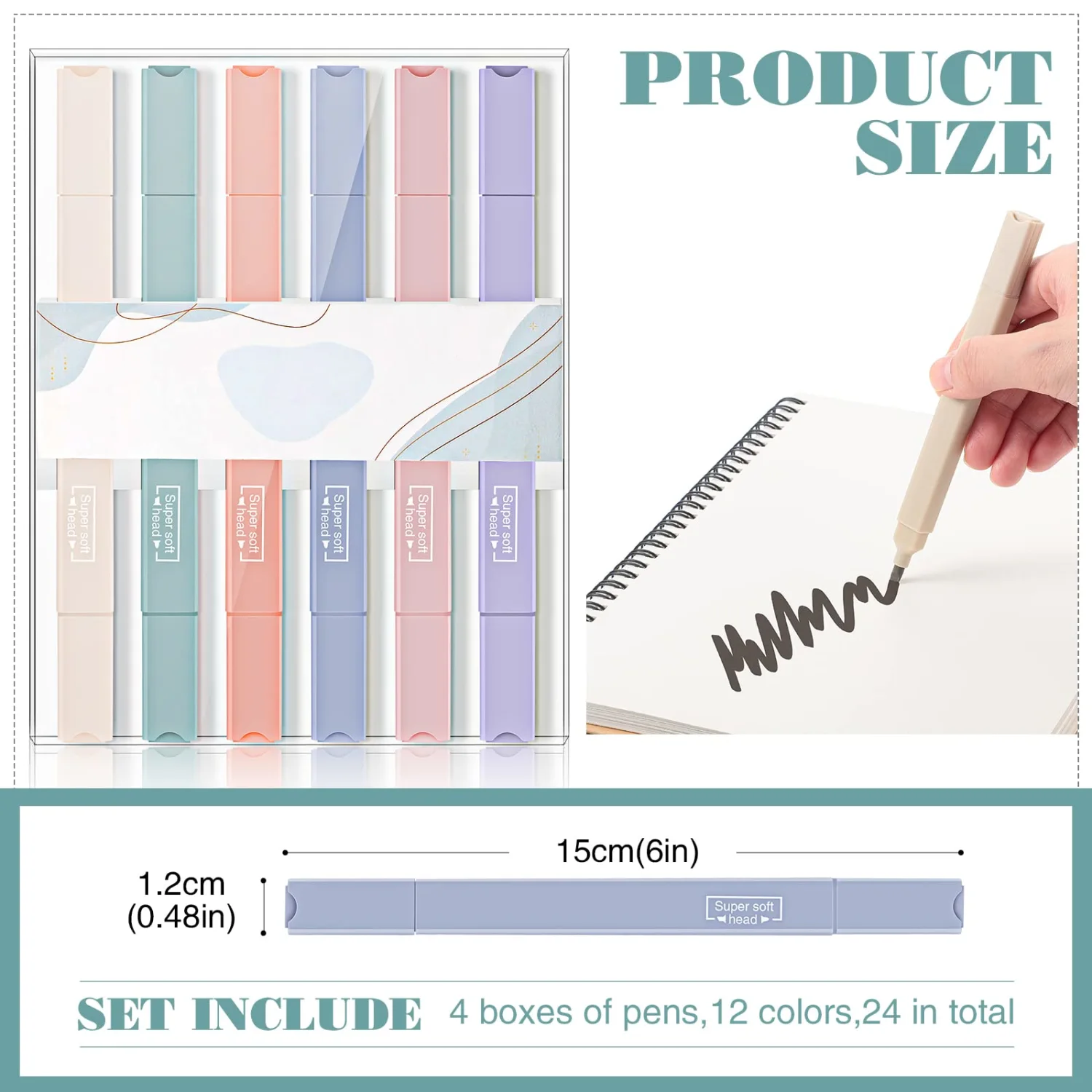 Meanplan 24 Pcs Aesthetic Bible Highlighters Double Ended No Bleed