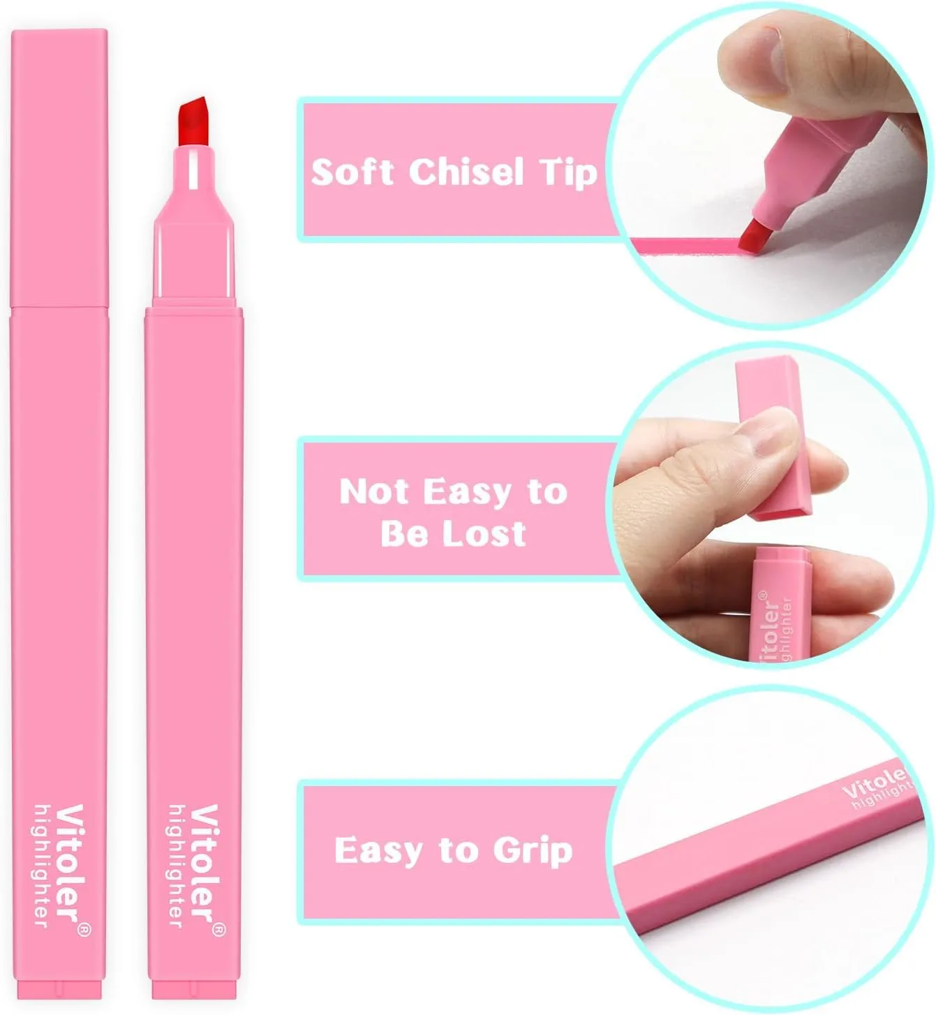 Bible Highlighters Assorted Colors, Cute Paste Chisel Tip 8 pack
