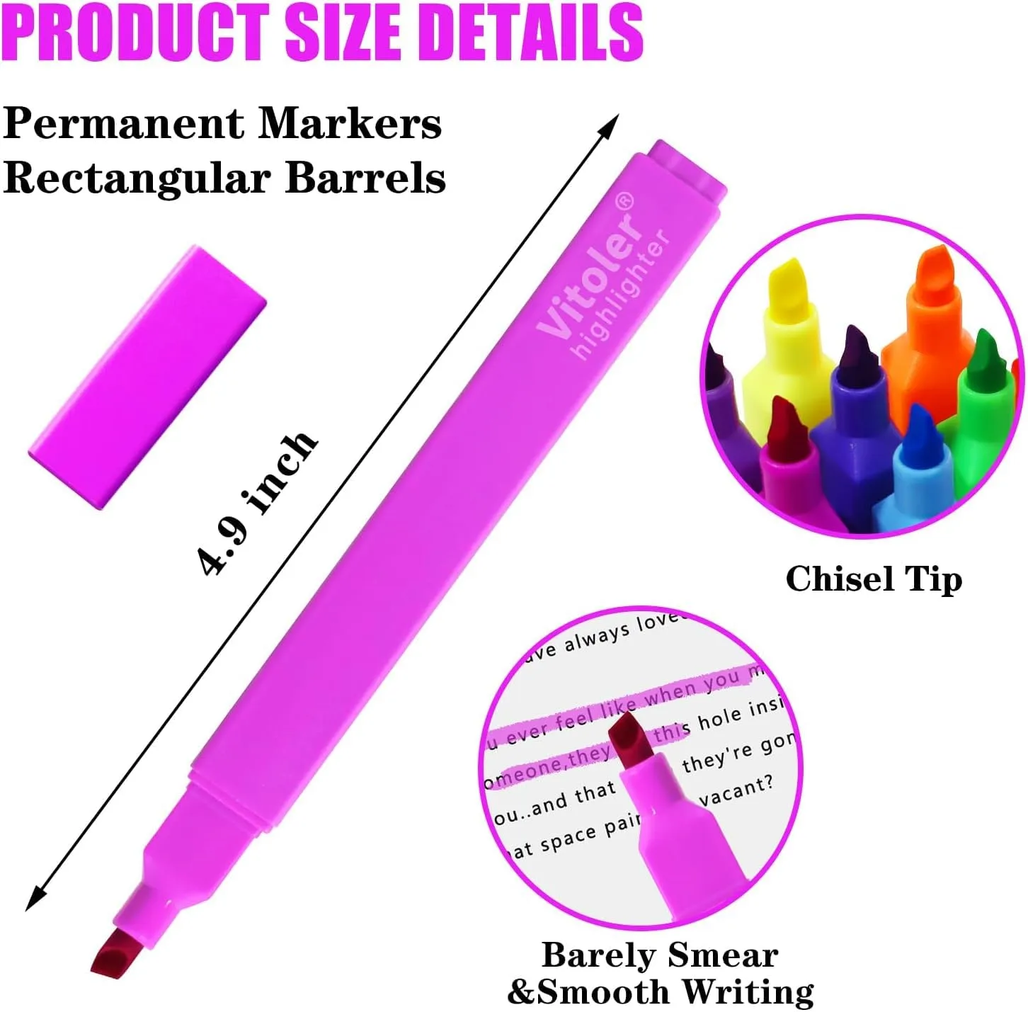 Cute Highlighters Set,Bright Color Quick Dry for School Office