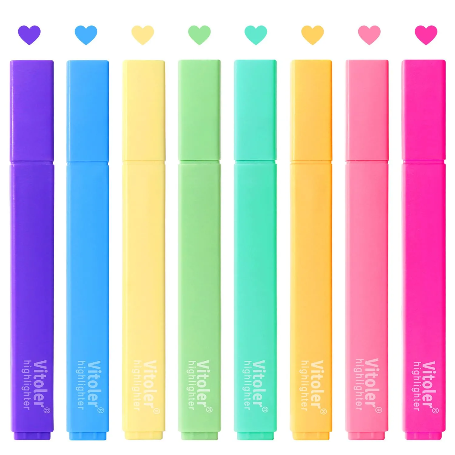 Cute Highlighters Set, Aesthetic Pastel, Quick Dry, Chisel Tip 8Pcs