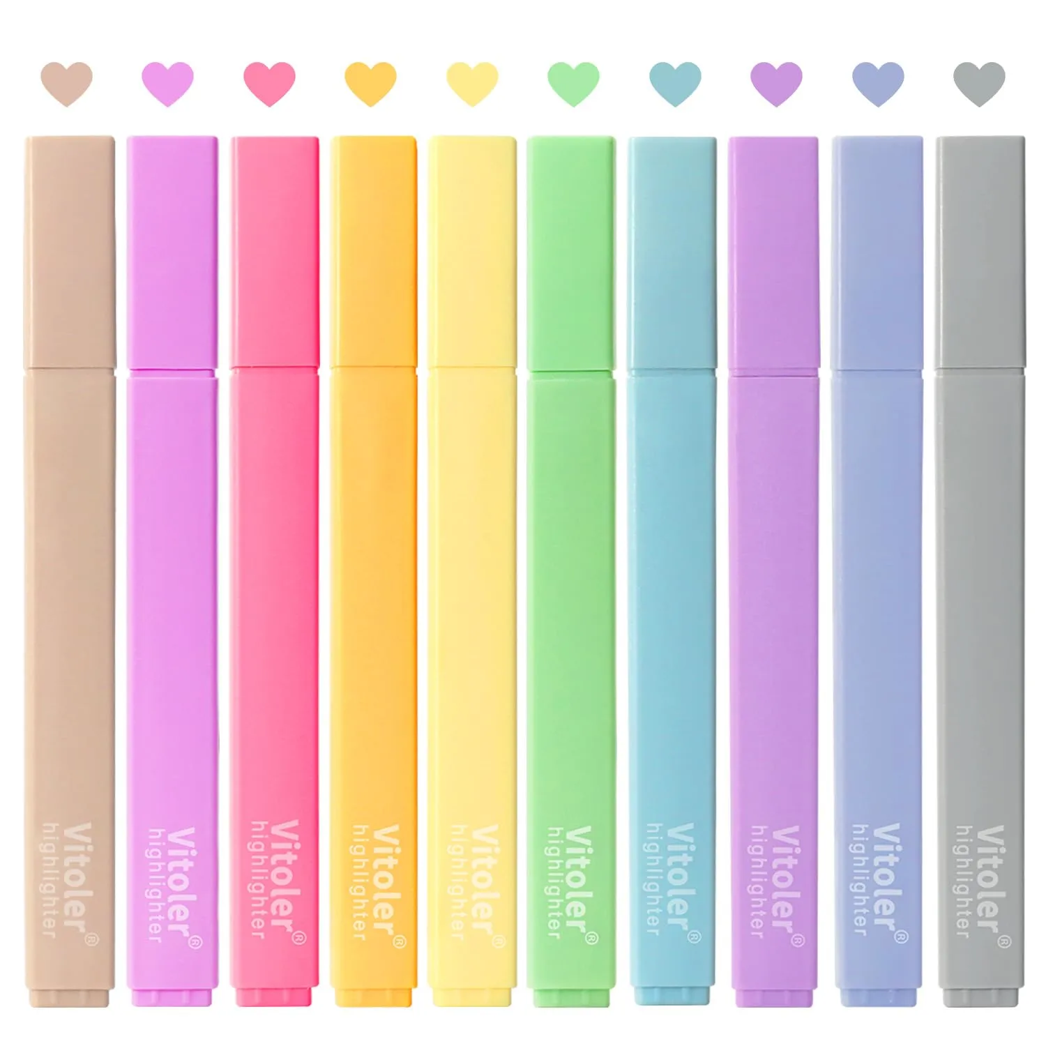 Bible Highlighters,Aesthetic No Bleed Dry Fast,Chisel Tip,10Pcs