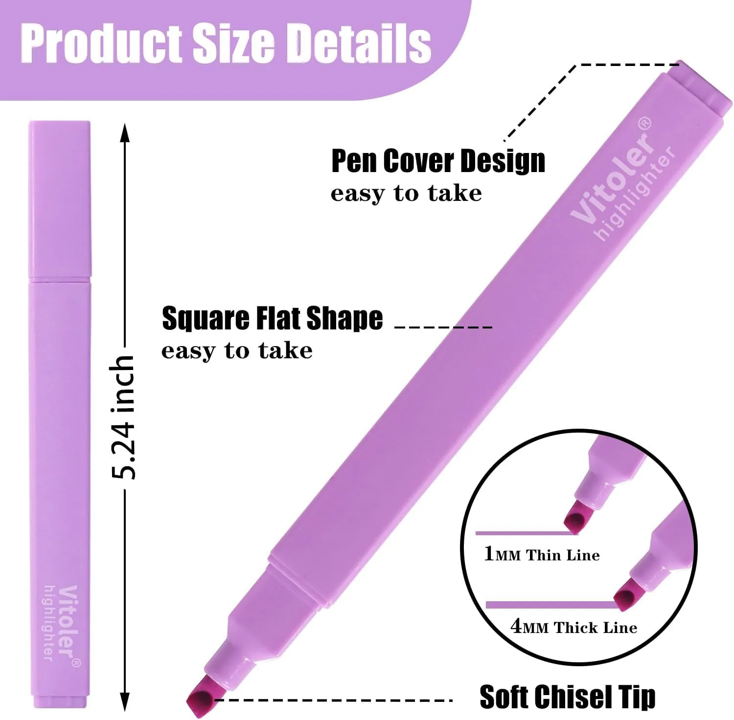 Bible Highlighters,Aesthetic No Bleed Dry Fast,Chisel Tip,10Pcs