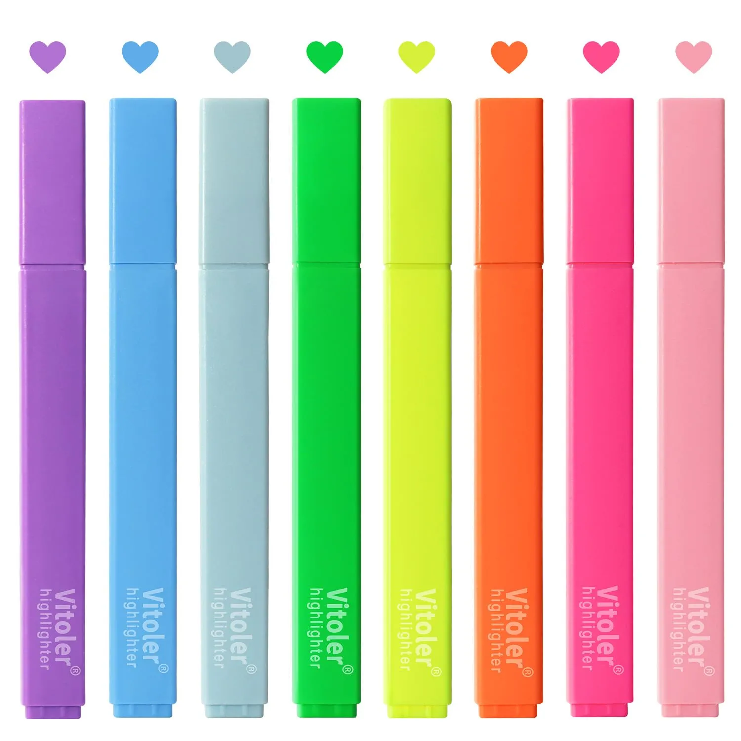 Highlighters Assorted Color,Bright Color Dry Fast,Chisel Tip,8Pcs
