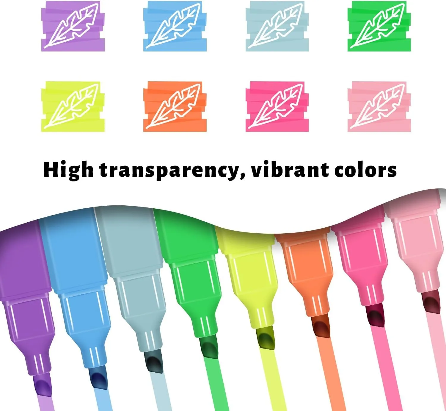Highlighters Assorted Color,Bright Color Dry Fast,Chisel Tip,8Pcs
