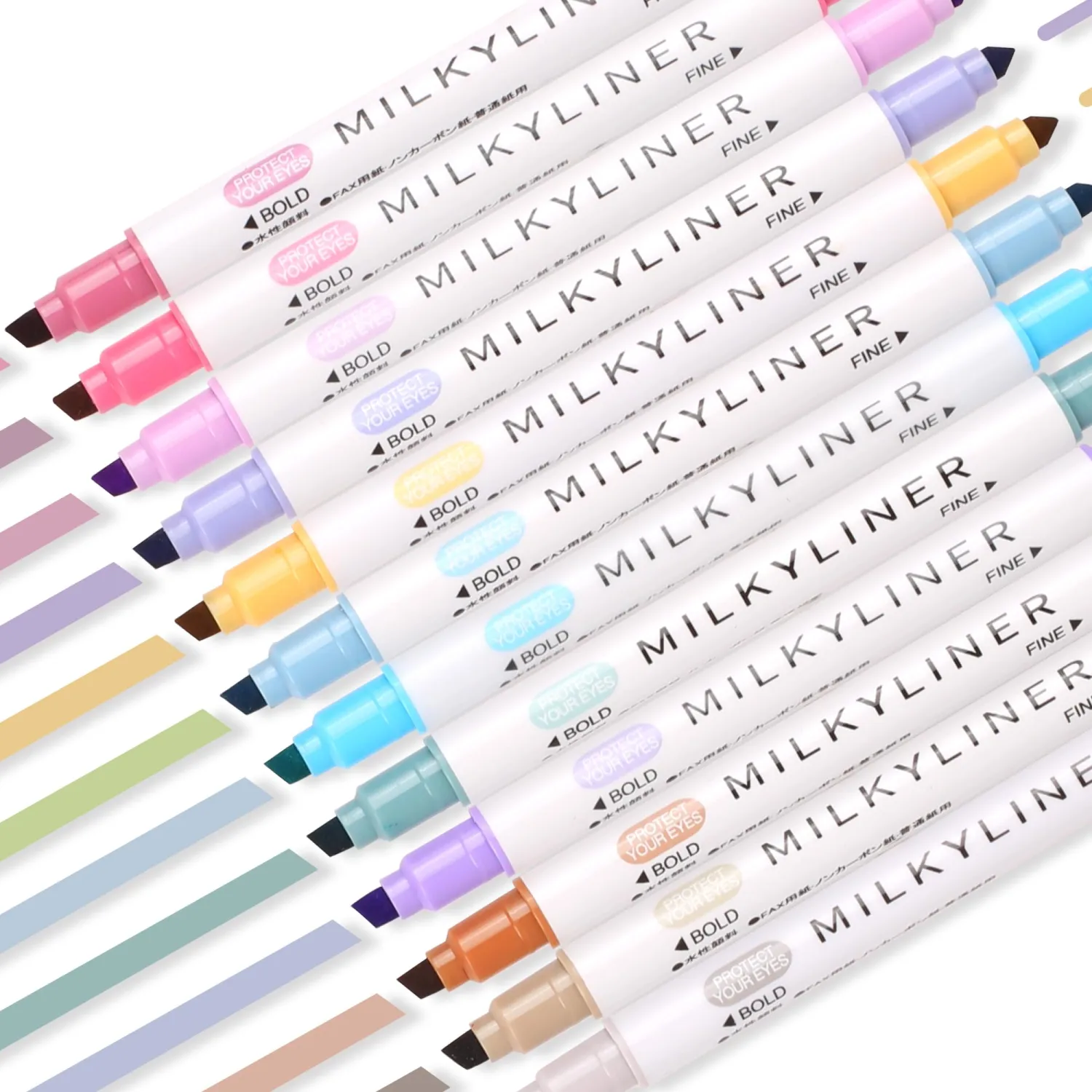 HANKU Highlighters Pastel Double Sided Chisel and Fine Tips Pastel Bible Highlighters No Bleed Through 12 Retro Colors Perfect for Bible Books, Journals, Drawings, and Underlining
